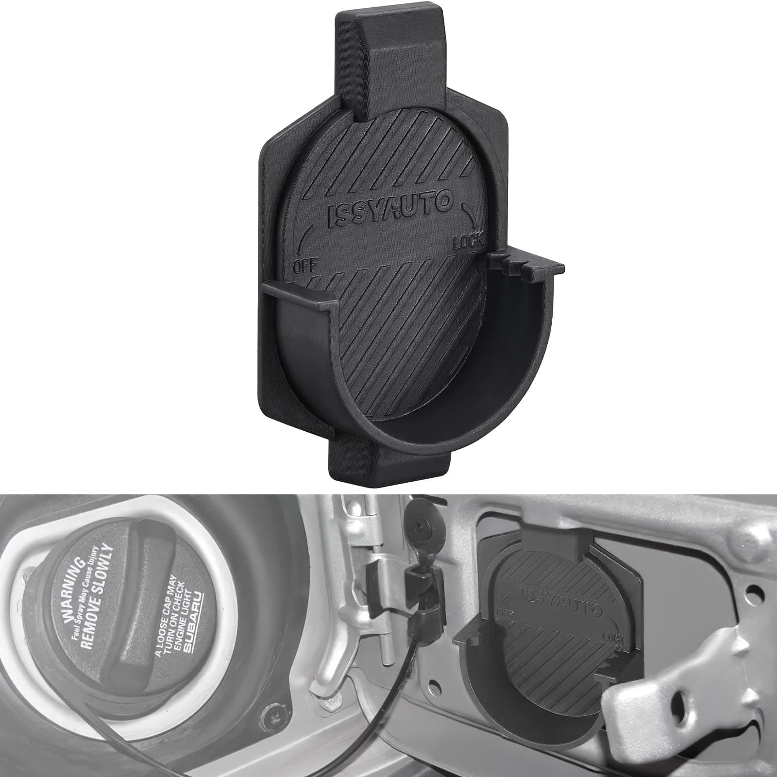 ISSYAUTO Gas Fuel Tank Cap Hook Holder Compatible with 2002-2007 Subaru Wrx, Sti & 2004-2012 Forester, Outback, Black