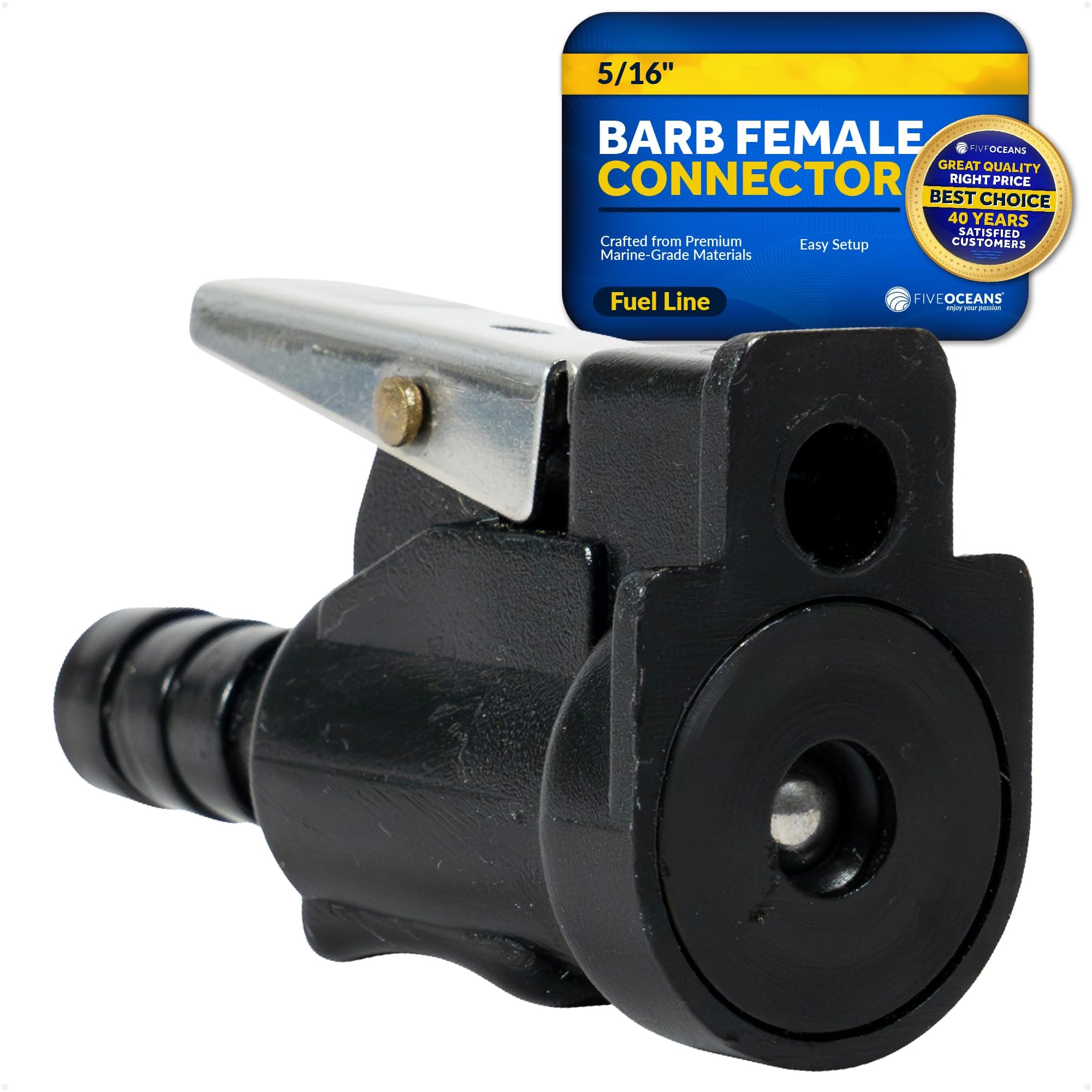 Five OceansFuel Line Boat Tank Female Connector for OMC/ Johnson/Evinrude 5/16" Barb -