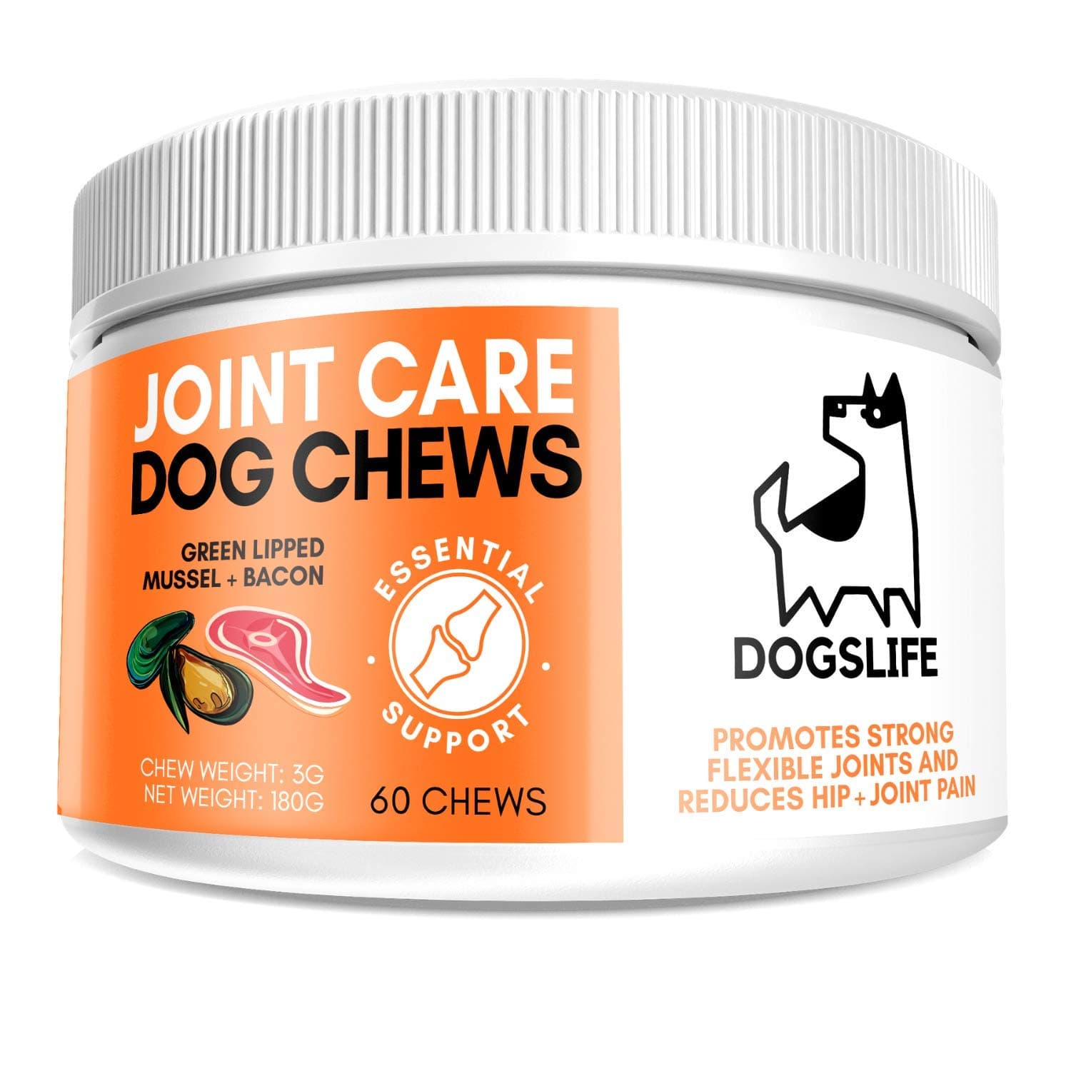 Joint & Hip Supplement For Dogs | Dog Joint Care Chews | Reduce Stiffness, Relieve Pain & Enhance Mobility | Glucosamine, Omega 3 & Green Lipped Mussel | UK Veterinarian Formulated
