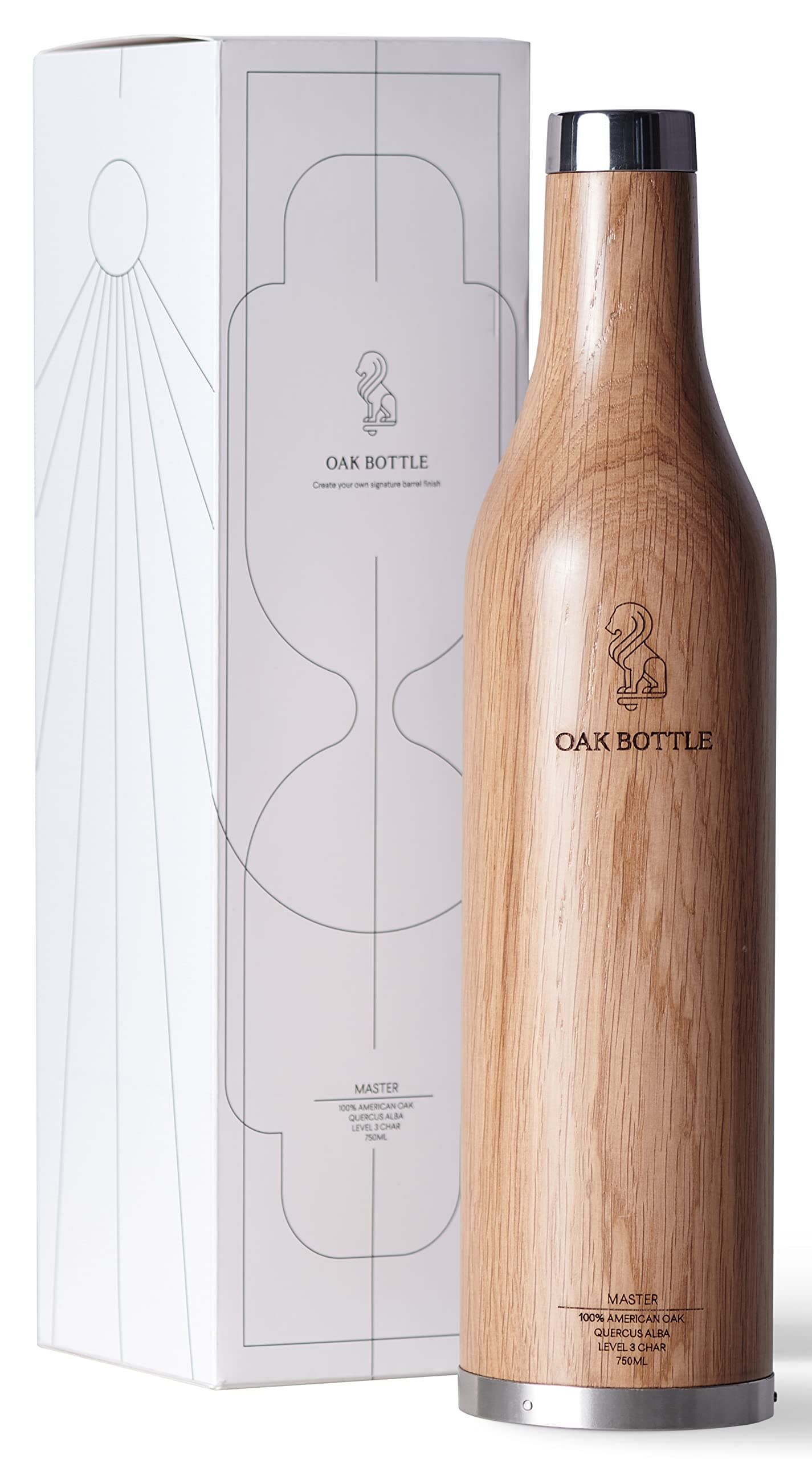 100% American Oak Whiskey Barrel, Original Fast Oak Barrel Aged Taste (24 hrs or less), 750 ml