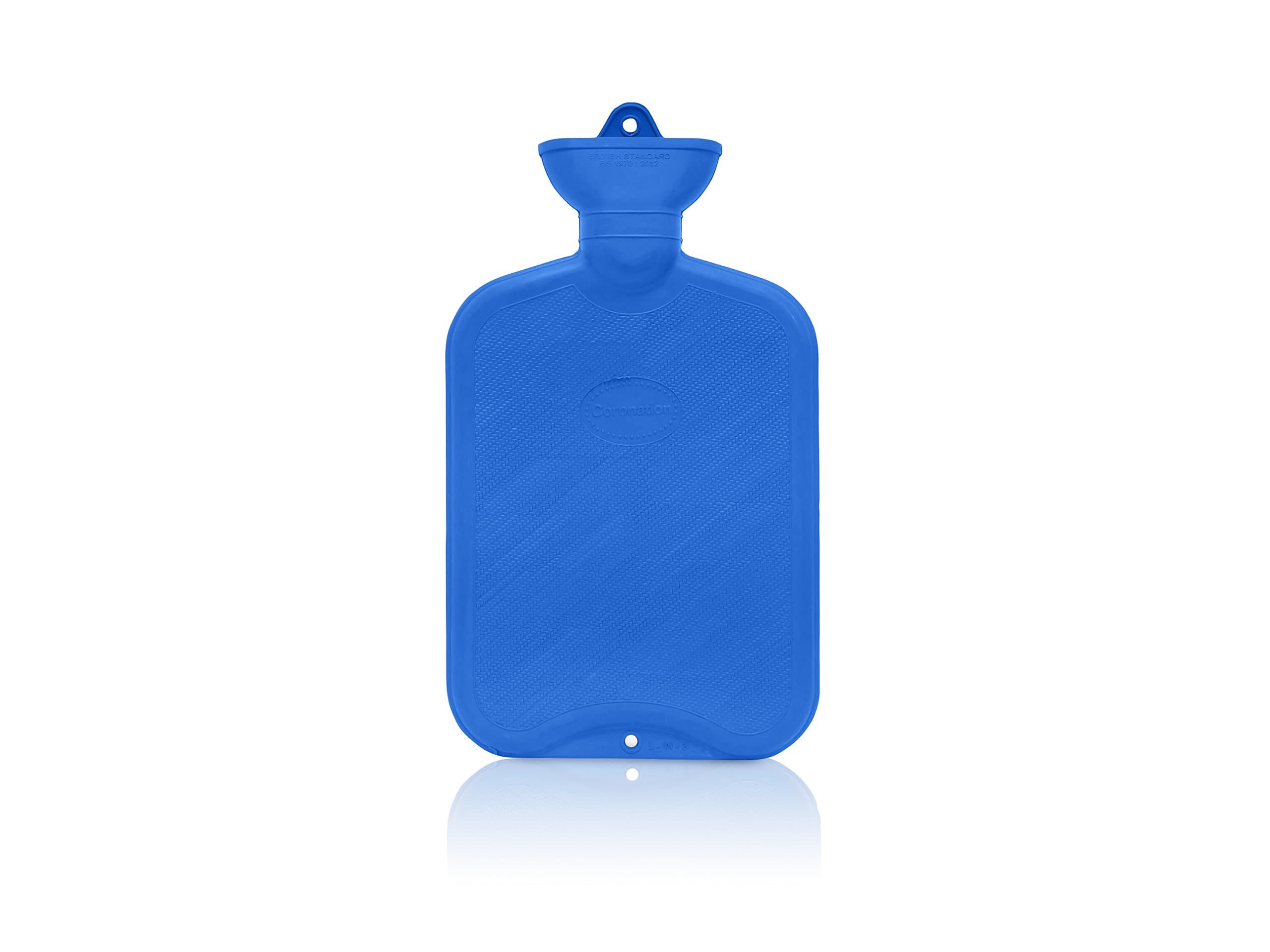 Coronation 1.5 Litre Blue Plain Rubber Hot Water Bottle