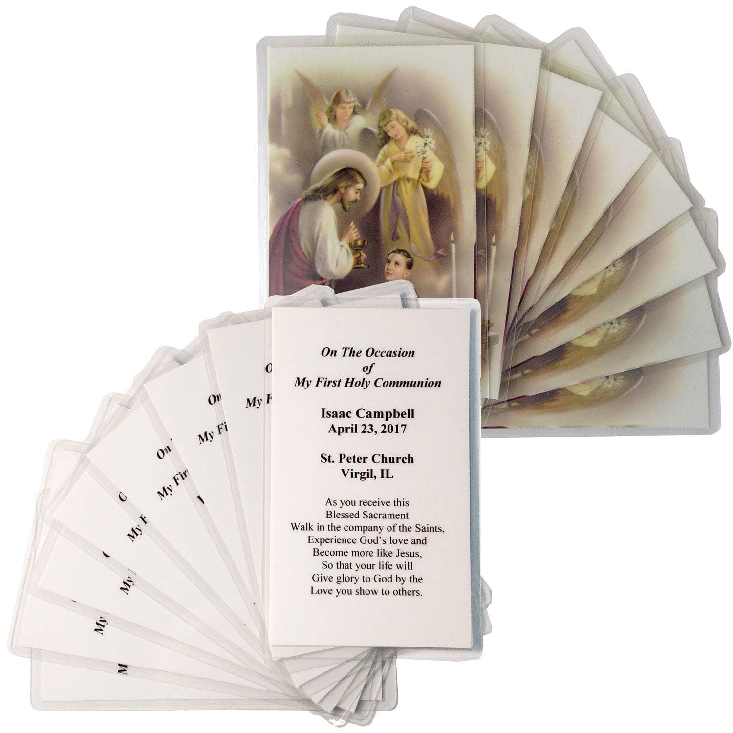 16 Personalized Boys First Communion Holy Cards