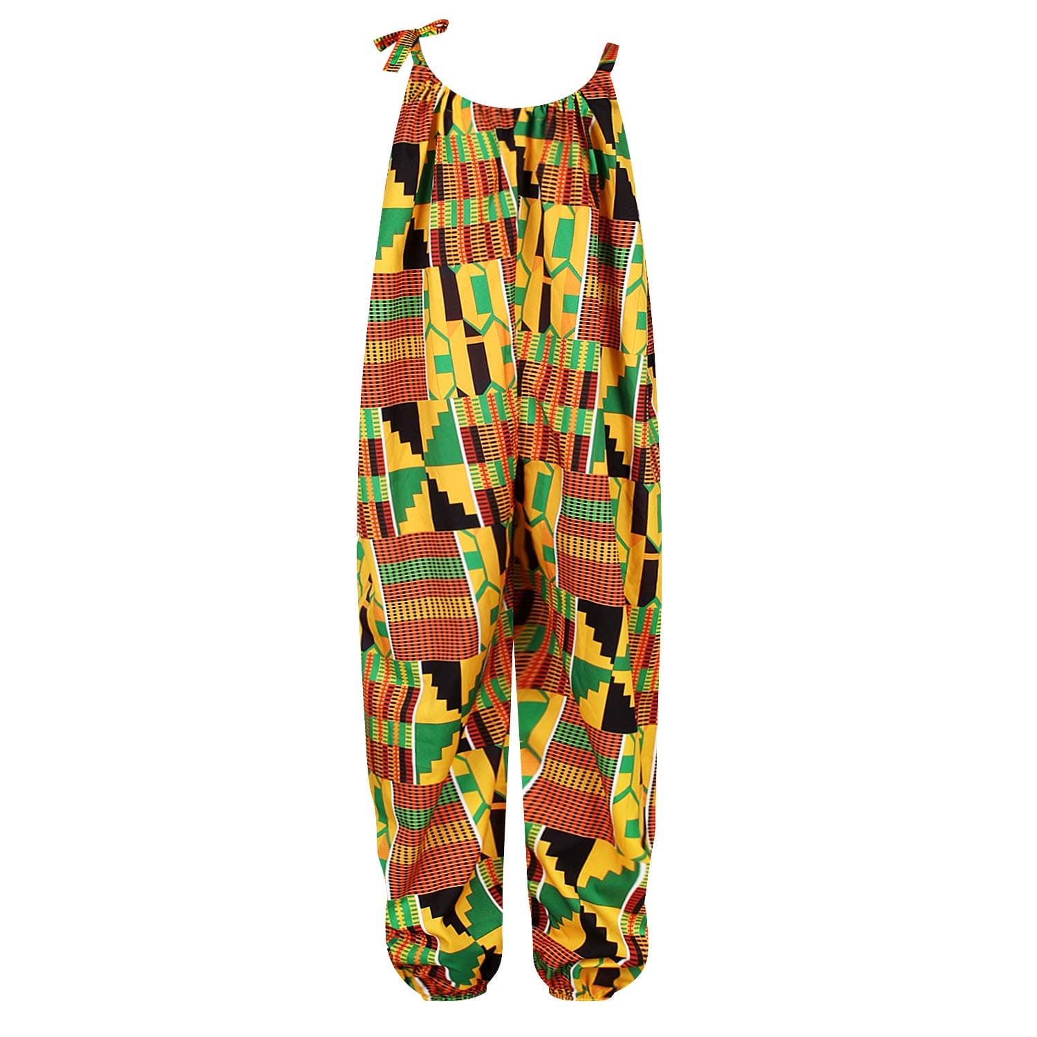 TENMETLittle Girl’s African Boho Print Jumsuits Bohemian Outfits with Adjustable Shoulder Strap for Toddler 5-10T