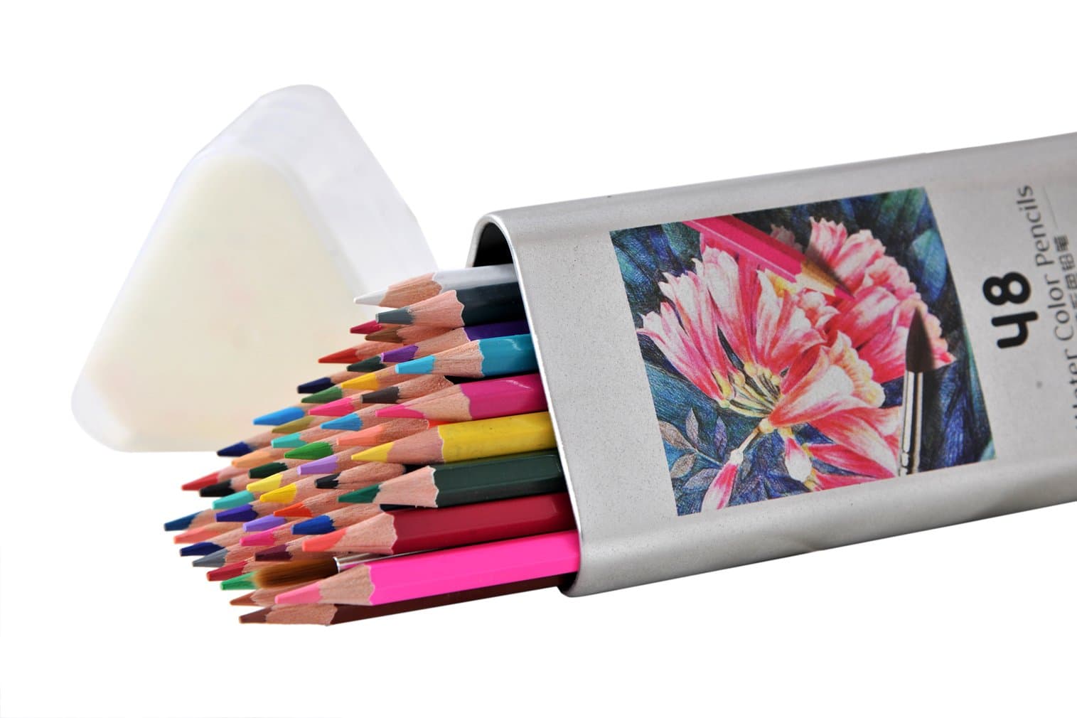 ThEast Water Color Pencils Water Soluble Colored Pencil Set Watercolor Pencils with Paintbrush (48 Colors)