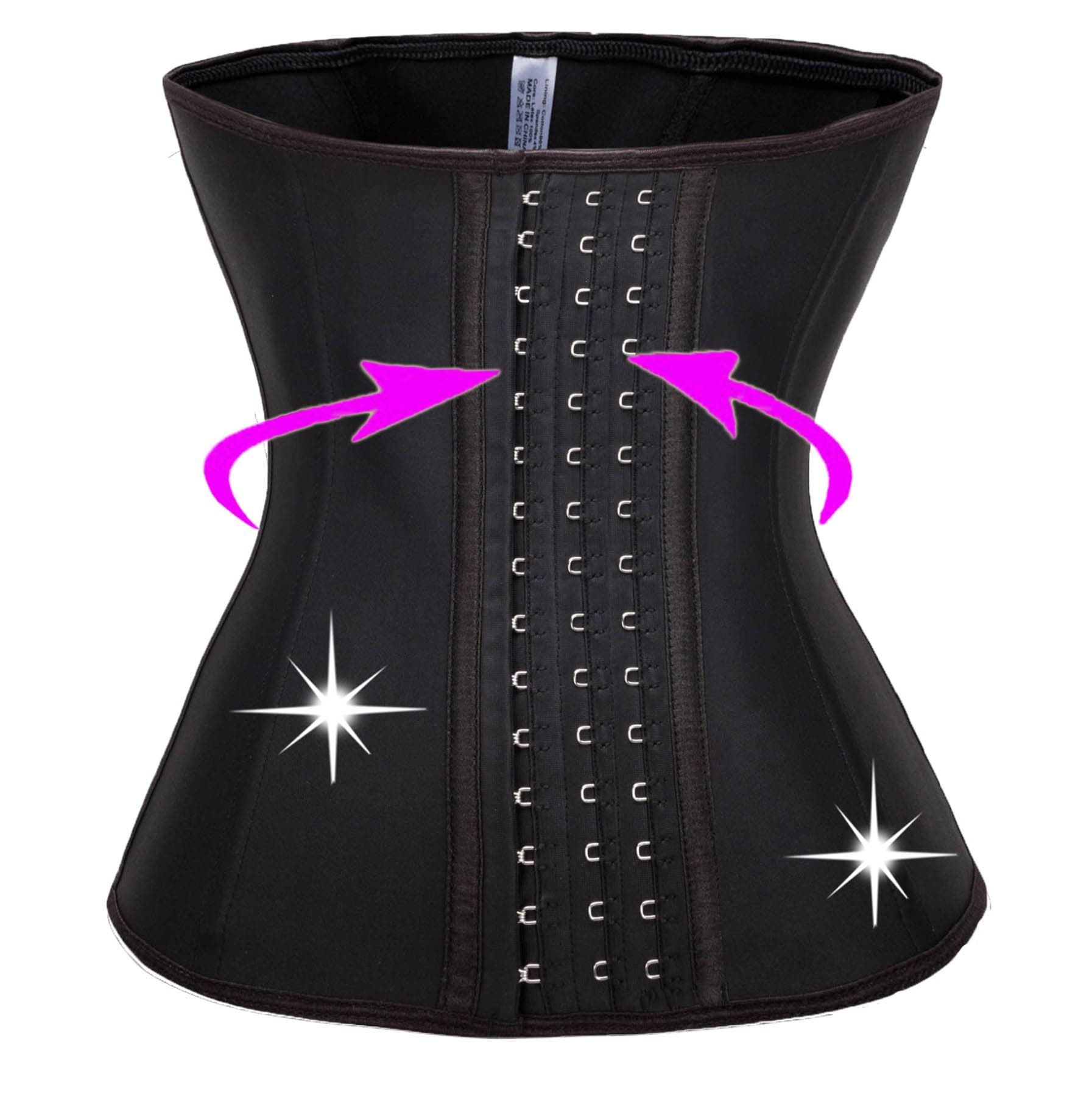KissFit 100% Durable Latex Waist Trainer Cincher Shaper Black