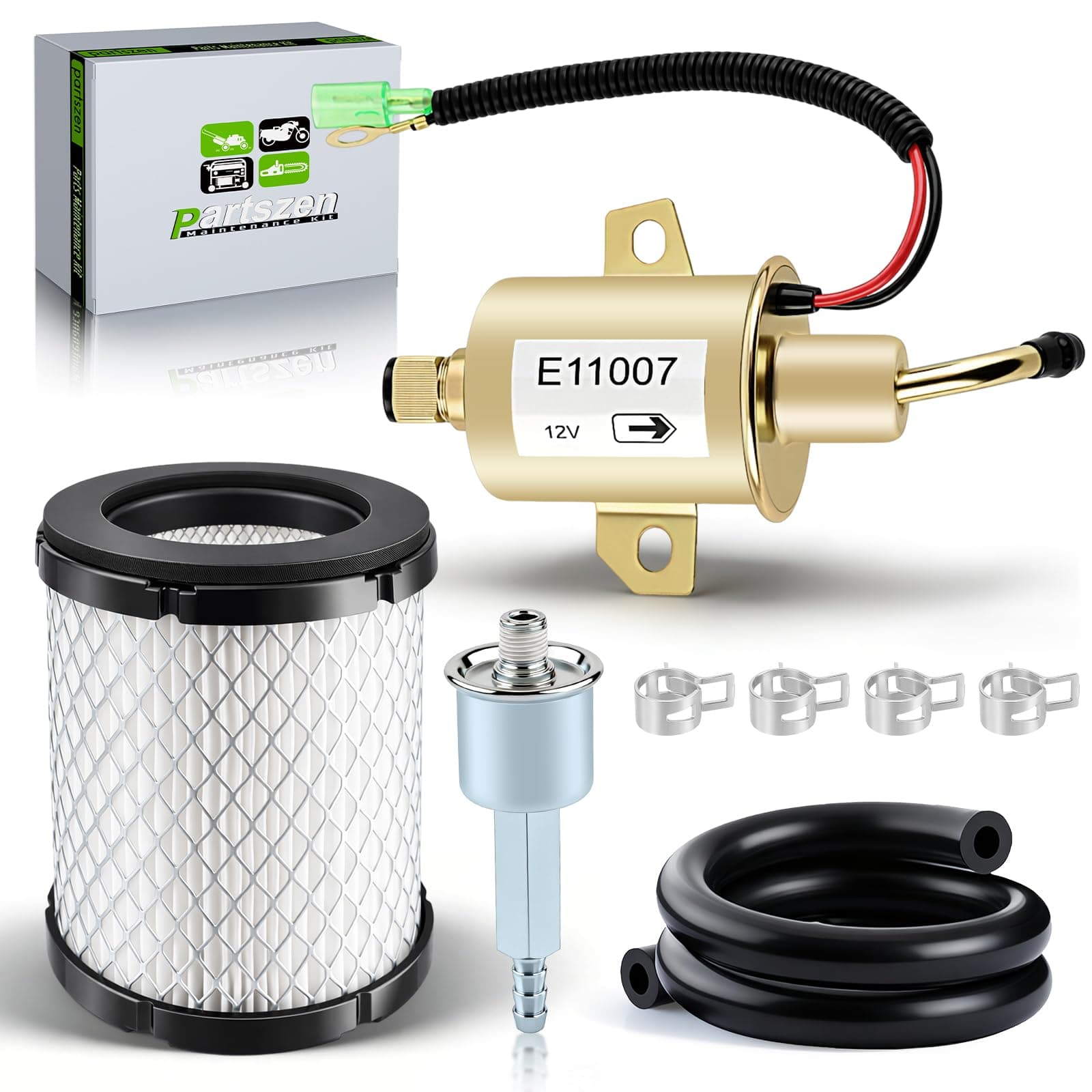 149-2311 Fuel Pump with 149-2457 Fuel Filter Tune Up Kit for Onan Cummins Generator 4000 4KW Microlite MicroQuiet Generators Parts with 1403280 Air Filter