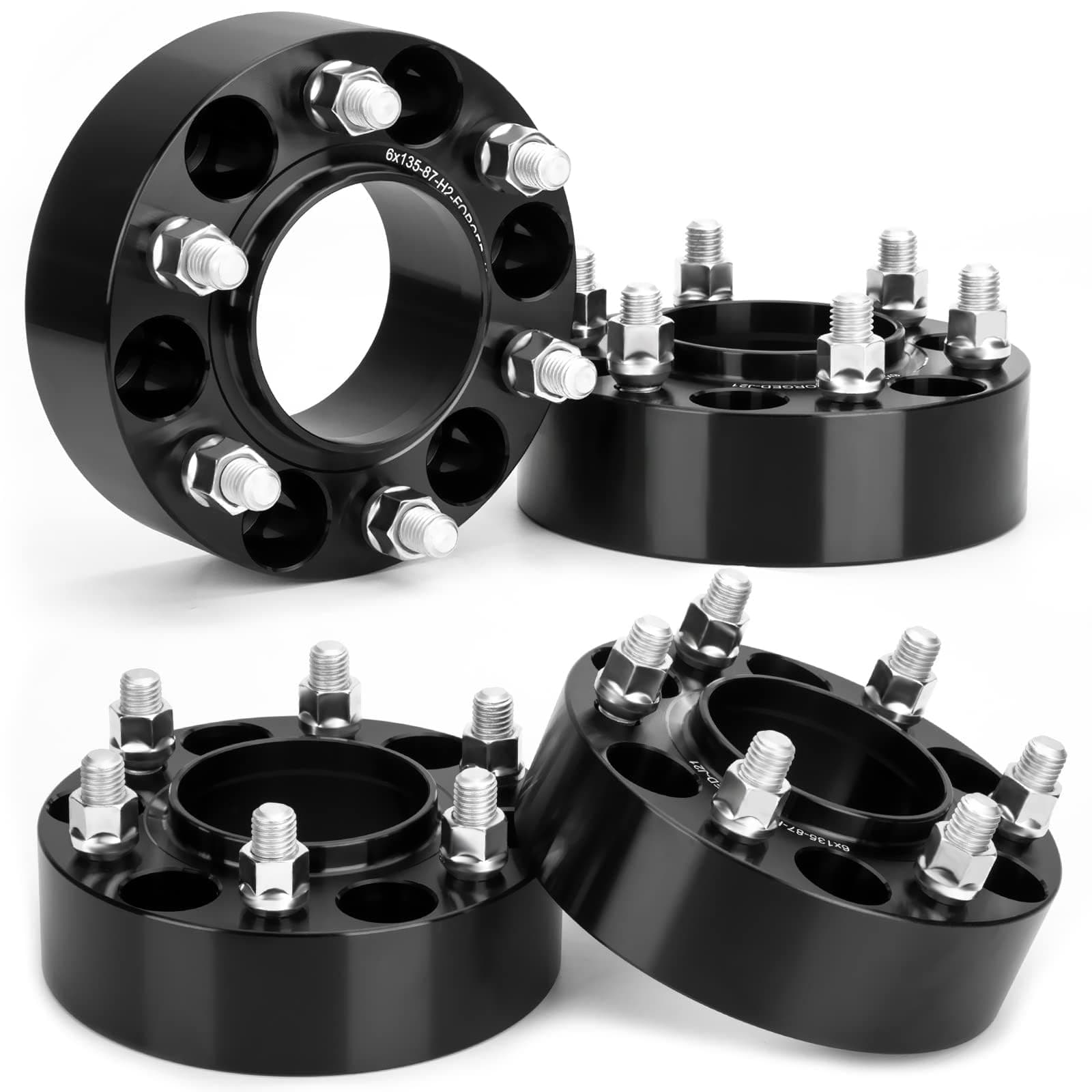 KSP 6x135 Wheel Spacers for F150, 2 inch Hubcentric Wheel Spacer for 2004-2005-2014 F-150 2003-2014 Expedition Navigator 2005-2014 Mark LT, 50.8mm Thick with M14x2 Studs and 87.1mm Hub Bore Black 4PCS