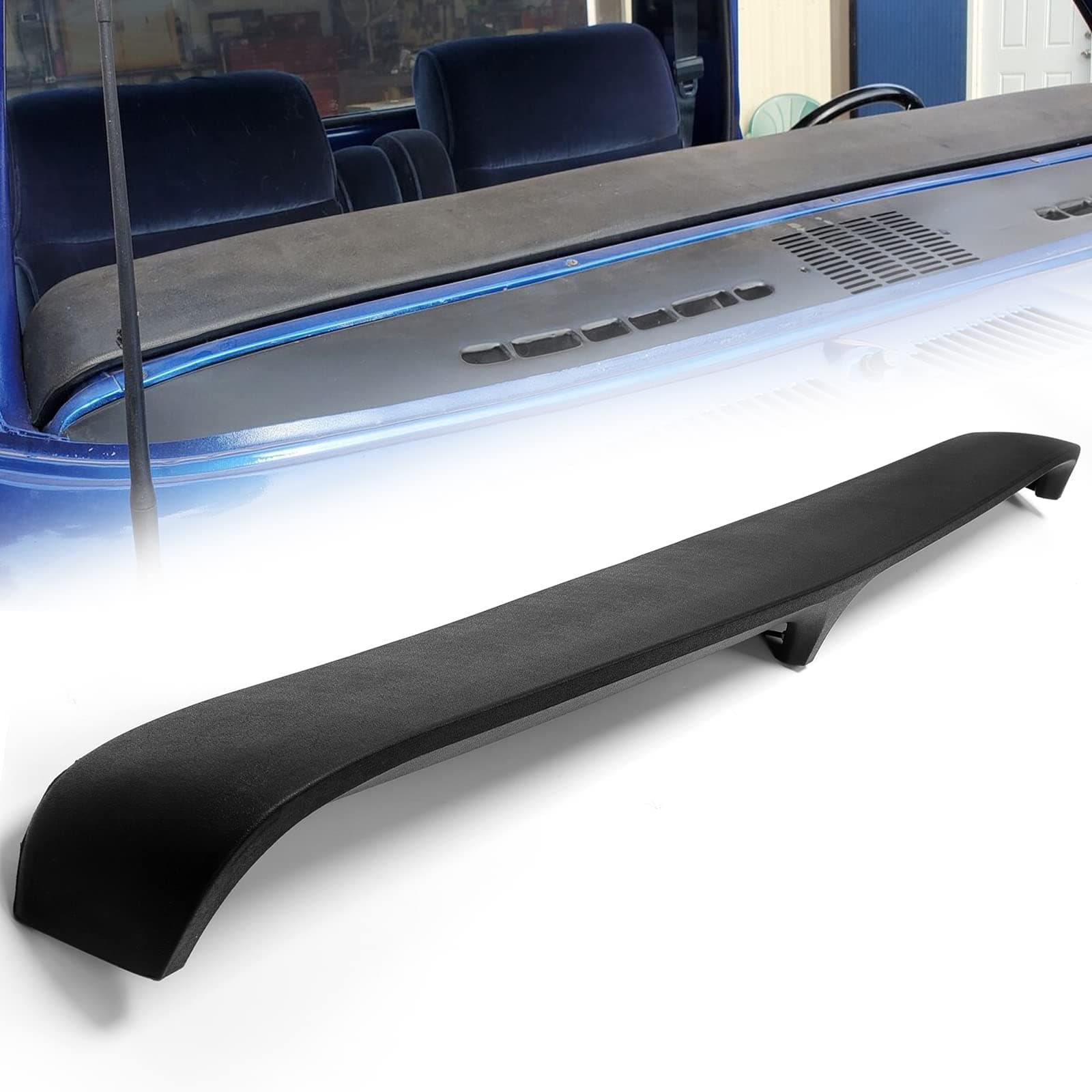 Black Dash Cover Dashpad Cover Compatible with 1973-1979 Ford F100 F150 F250 F350 Bronco Replacement Dash Pad