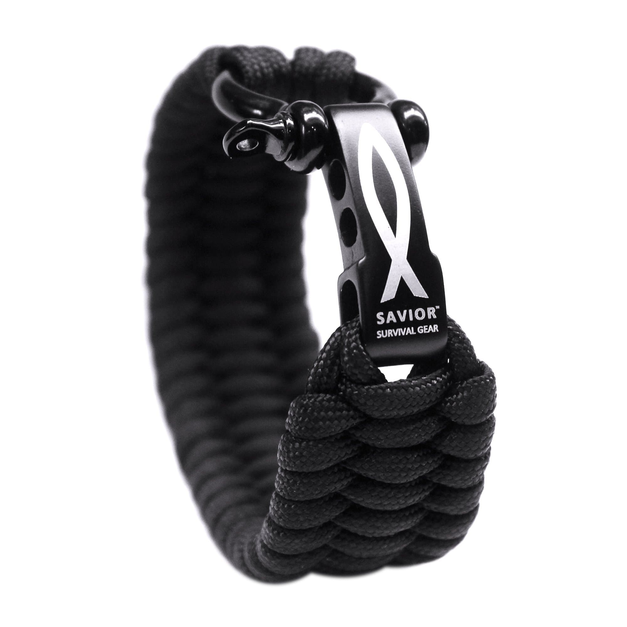 Savior Survival Gear Paracord Bracelet with Stainless Steel Adjustable Shackle