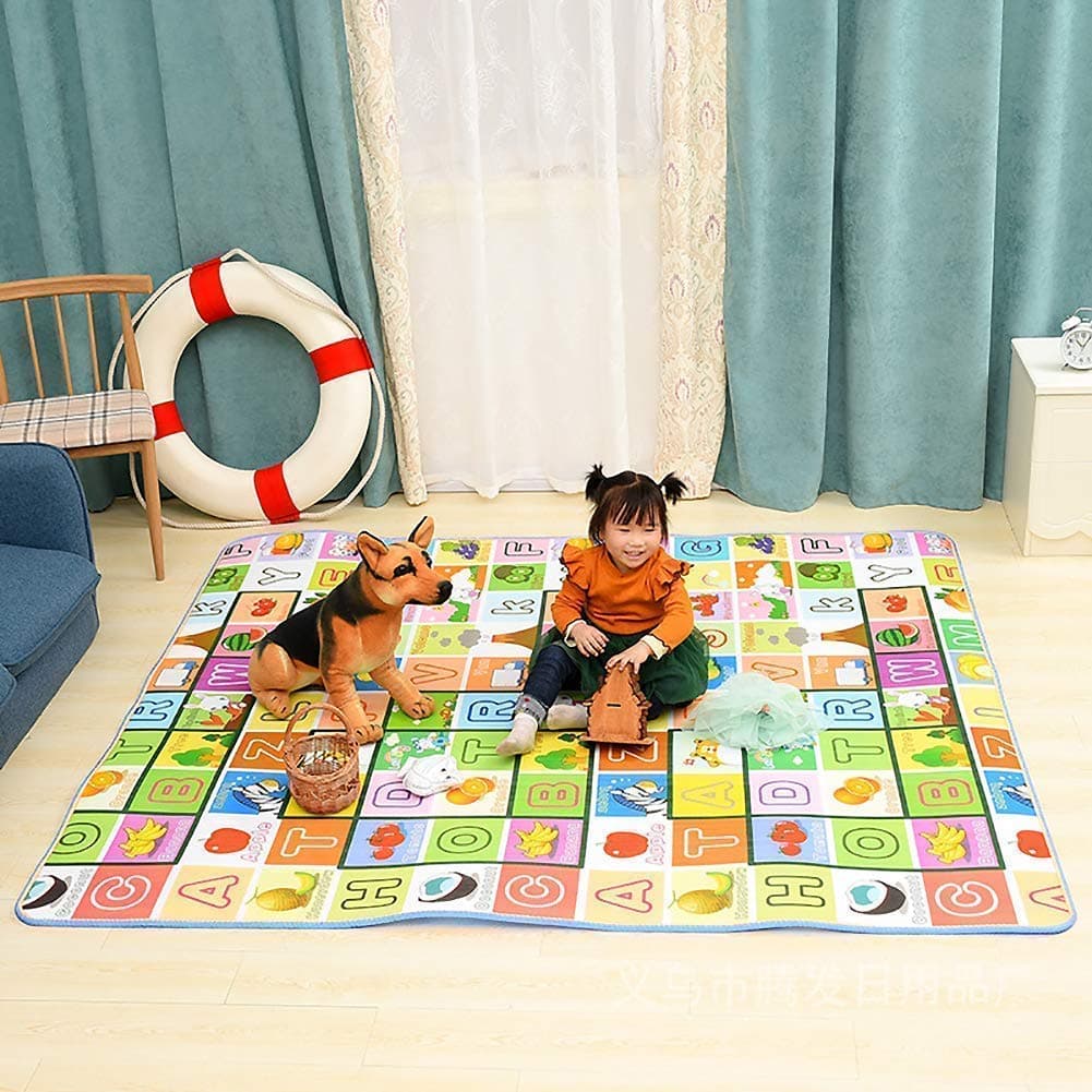Double Sided Water Proof Baby Mat Carpet Baby Crawl Play Mat Kids Infant Crawling Play Mat Carpet Baby Gym Water Resistant Baby Play (Large Size-6 Feet X 4 Feet),1 Count