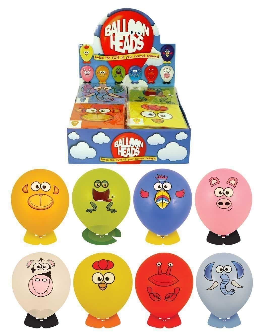 Party Balloons Balloon animal funny face heads with stickers and animal feet party bag filler pack of 16