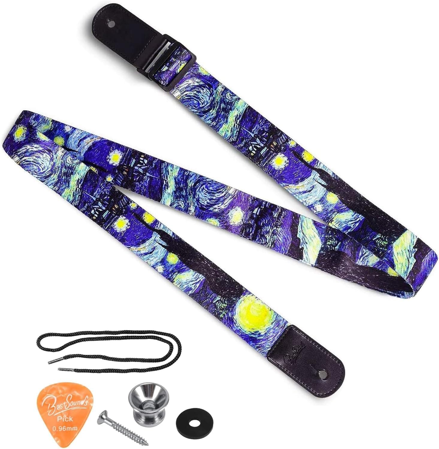 Van Gogh Ukulele Strap Starry Night for Soprano Concert Tenor & Baritone Ukulele (Uke-Starry Night)