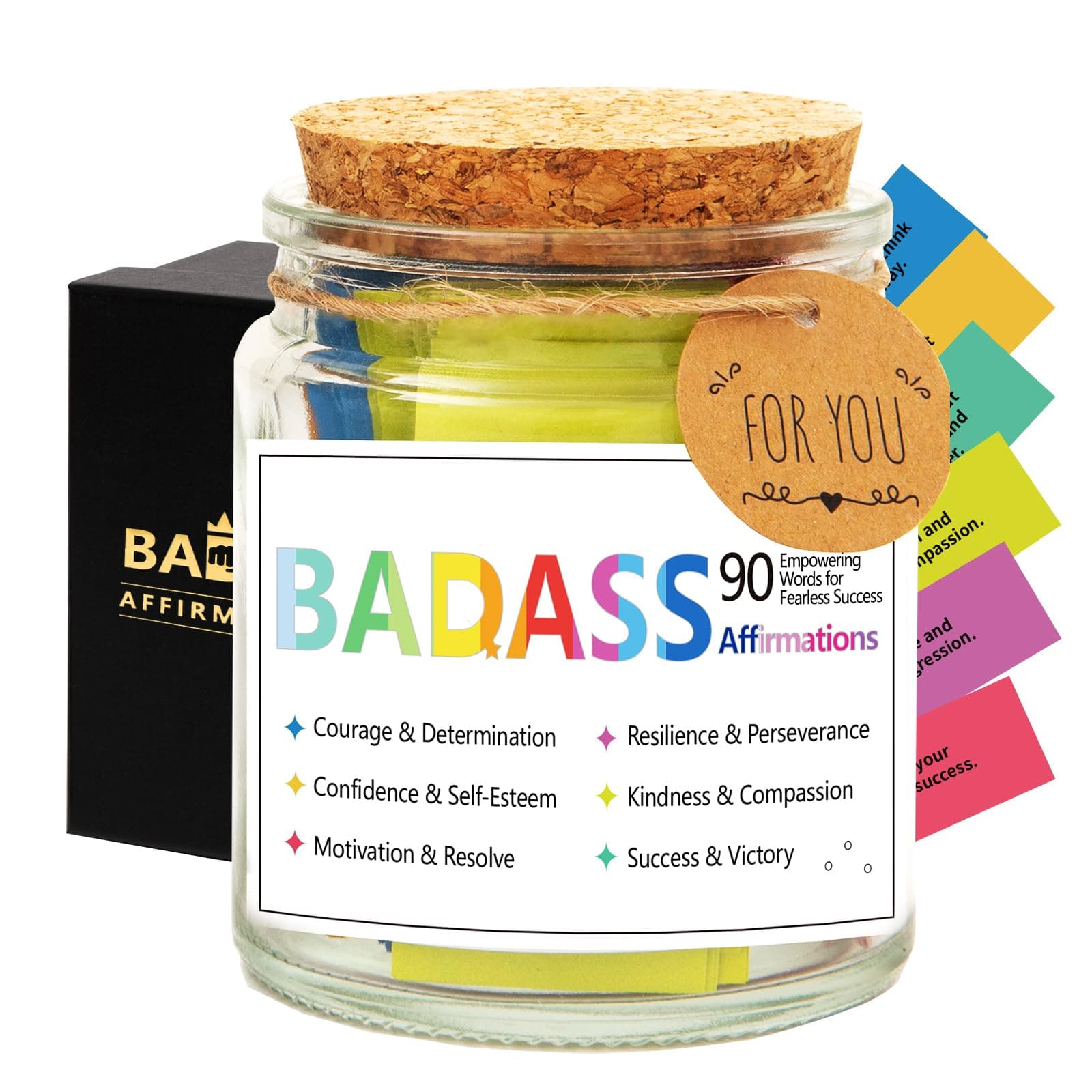 Funny Affirmation Cards for Women,Daily Positive Affirmation Jar,Graduation Birthday Friendship Friend Gifts,Self-Affirmation Inspirational Motivational Gifts for Women Men Teen Coworker Boss