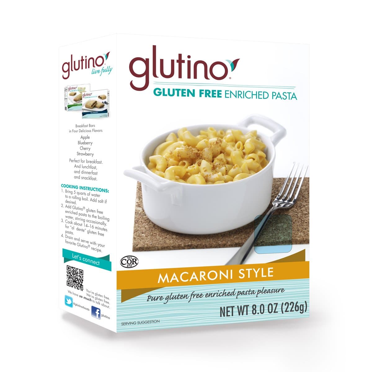 Glutino Gluten Free Pasta, Elbow Macaroni, 8 Ounce (Pack of 12)