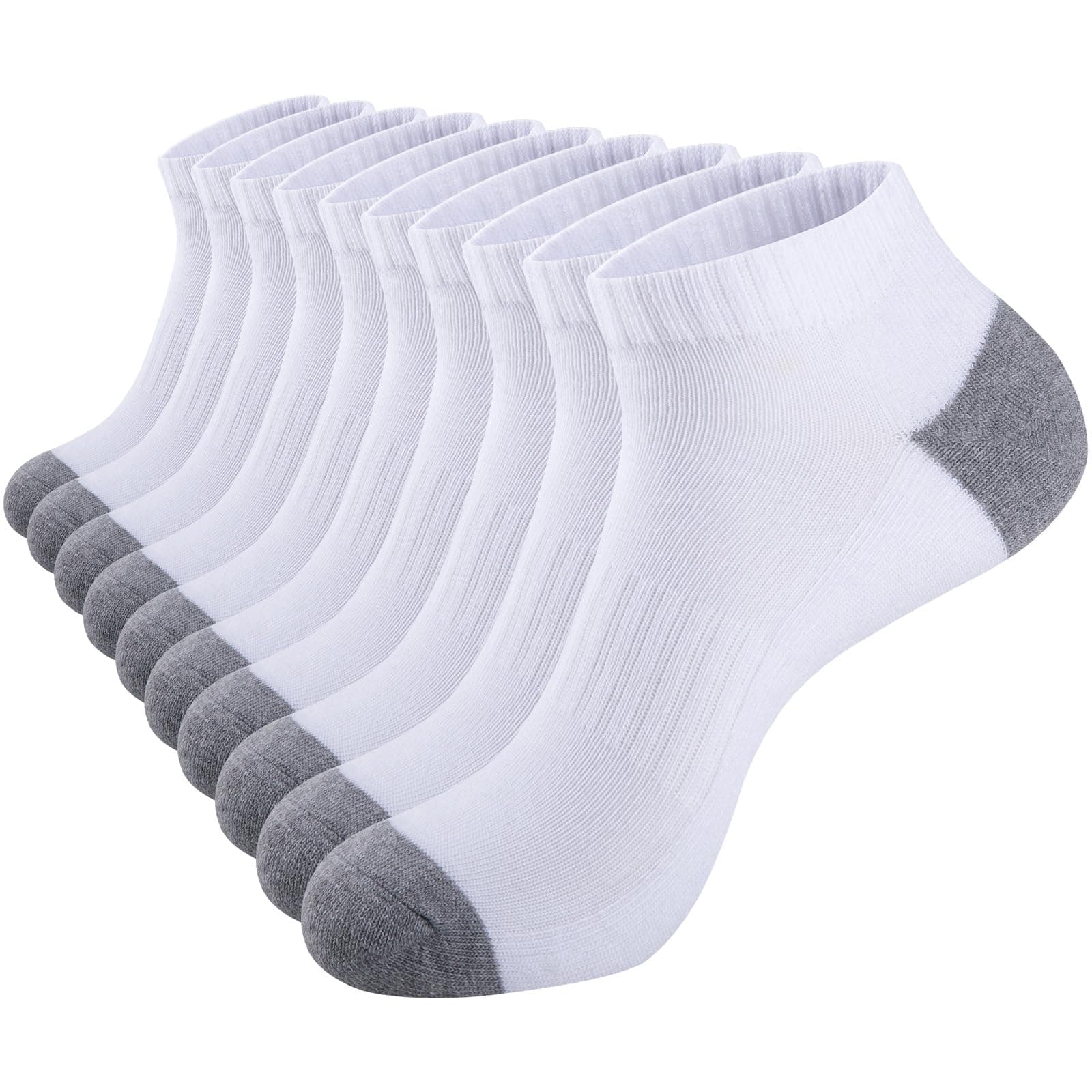 eallco 10 Pairs Mens Ankle Socks Low Cut Socks for Men Athletic Socks Breathable Cushioned
