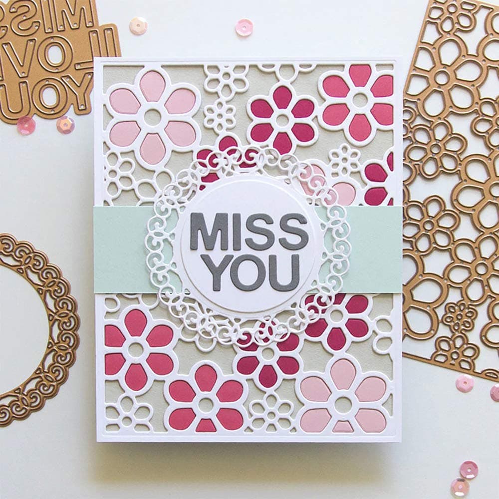 Metal Cutting Dies Flower Background Stencils for DIY Scrapbooking Stamping Die Cuts Paper Cards Craft Dies in Cutting Dies