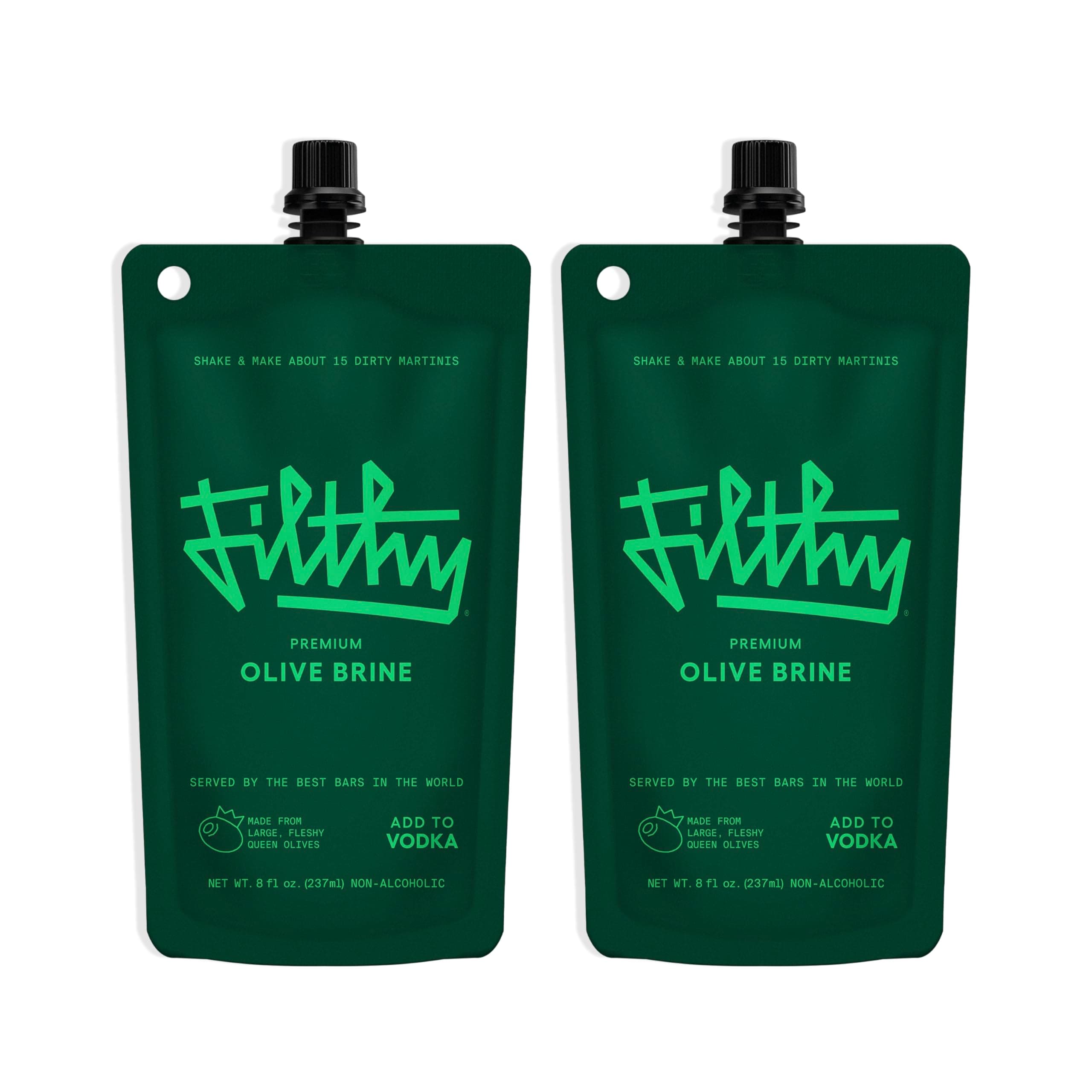 Filthy Olive Brine for Cocktails, 8 Oz Pouch, 2 Pack