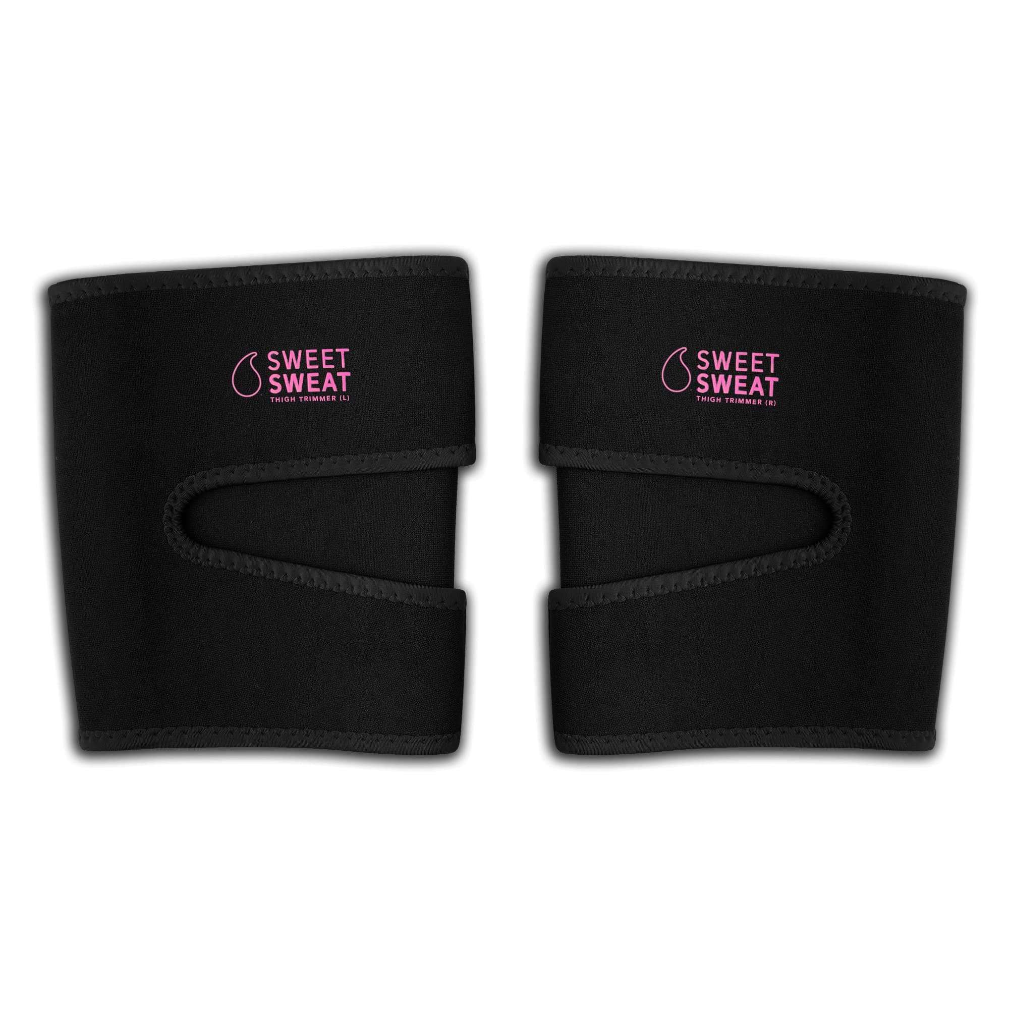 Sports Research Sweet Sweat Thigh Trimmers for Men & Women Increases Heat and Sweat Production to The Thigh Area Includes Mesh Carrying Bag (Large, Pink)
