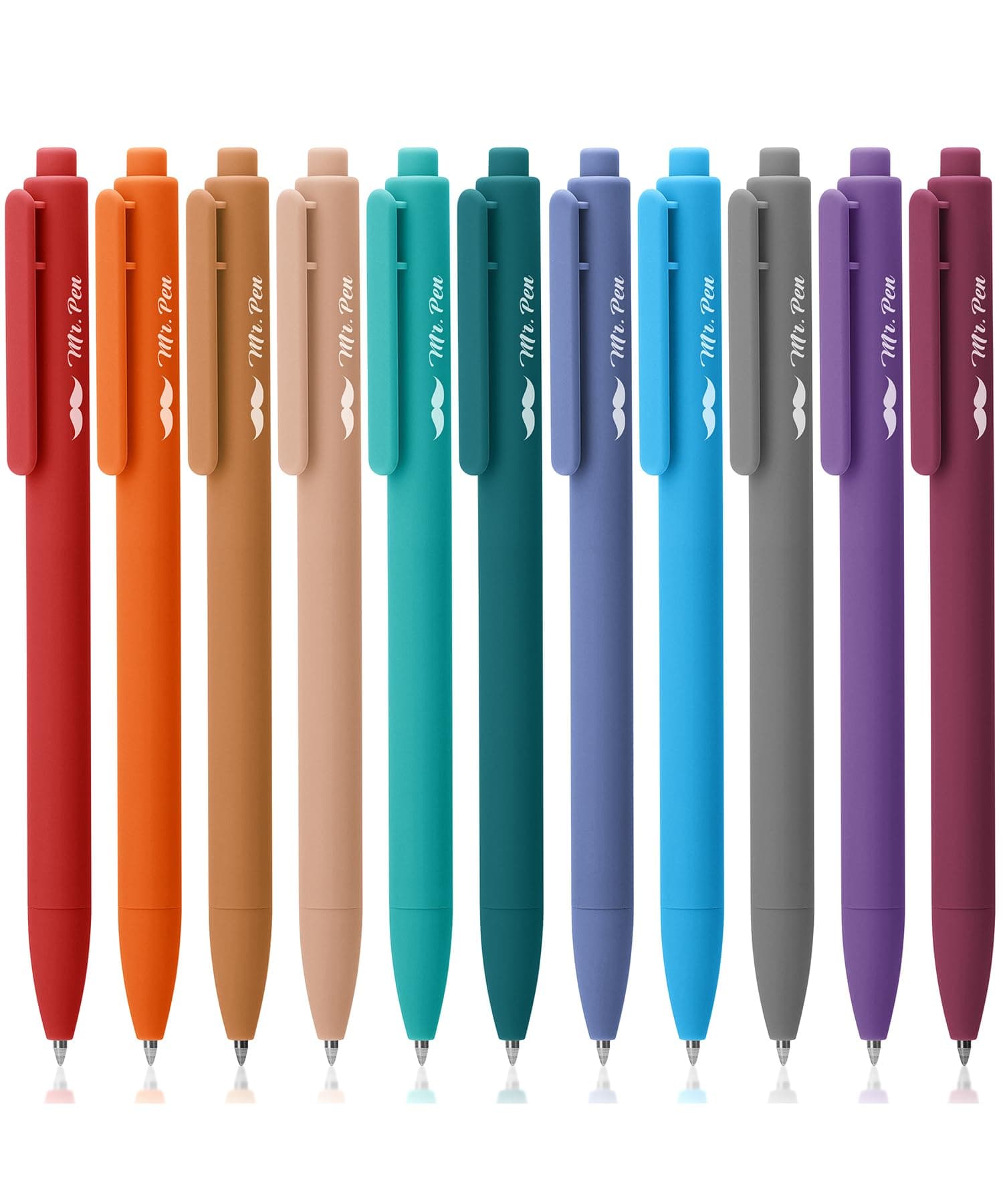 Retractable Gel Pens, 11 Pack, Unique Dark Vintage Ink Colors Gel Pens Fine Point 0.7mm, Vintage Pen