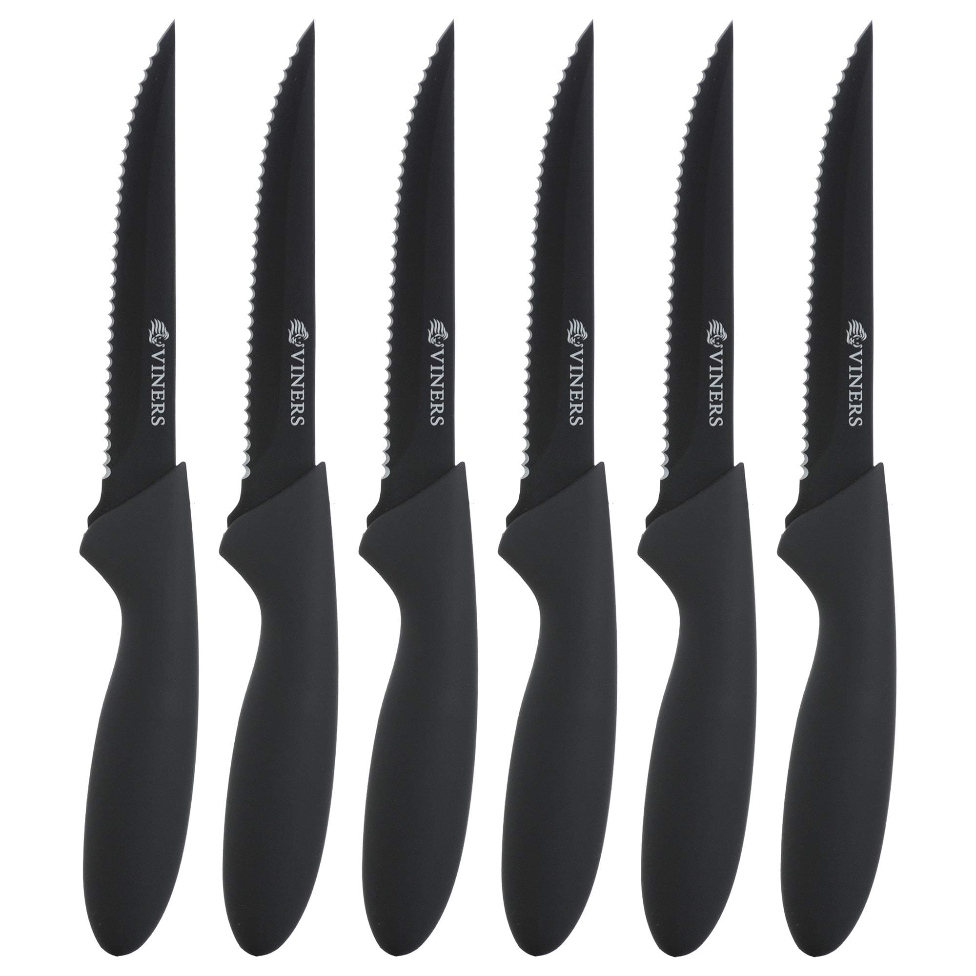 Everyday 6 Piece Black Stainless Steel Steak Knives