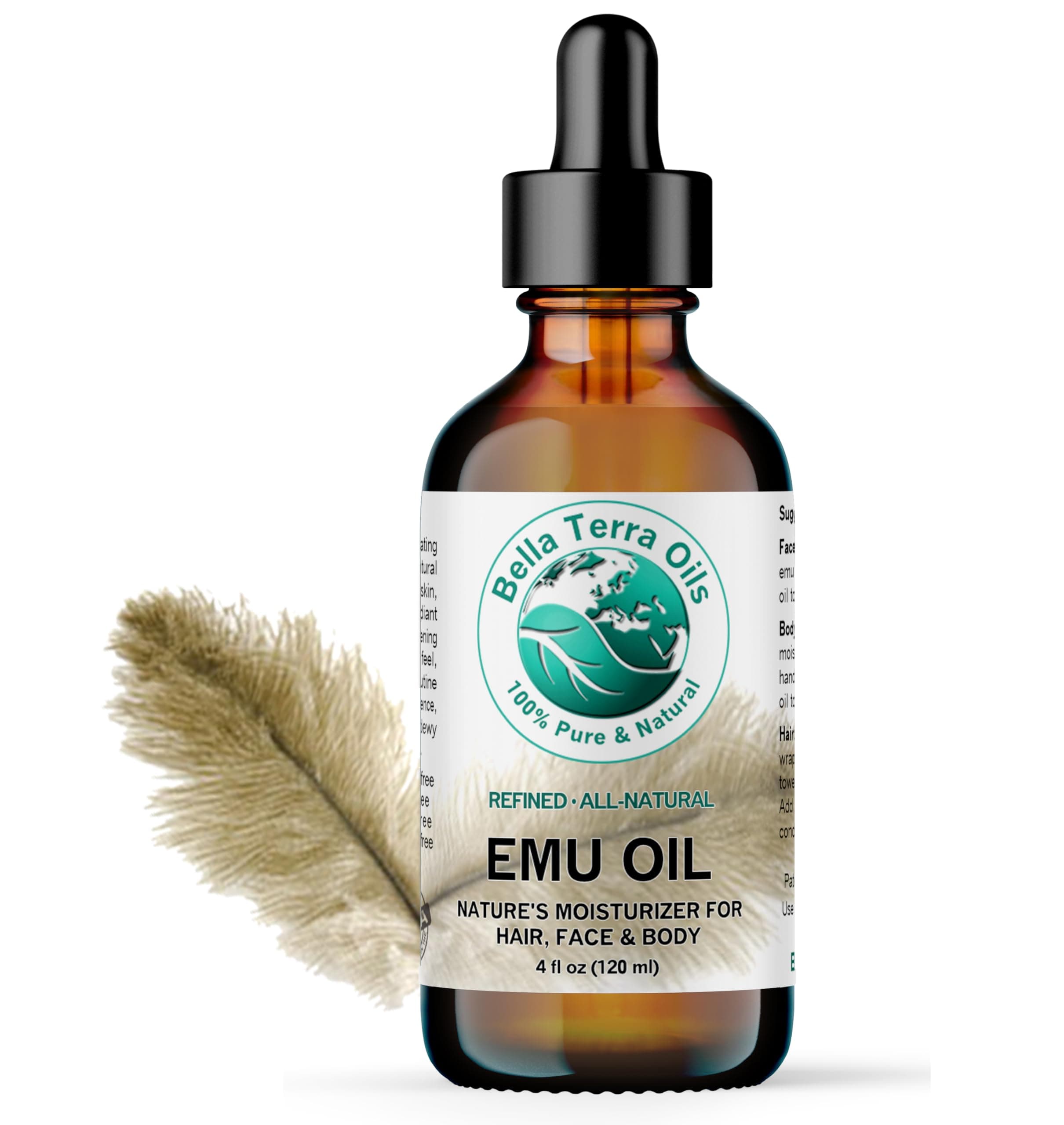 Emu Oil 4 oz - Genuine Pure Australian Emu, Infused with Linoleic & Oleic Acid, Perfect Companion for Lustrous Skin
