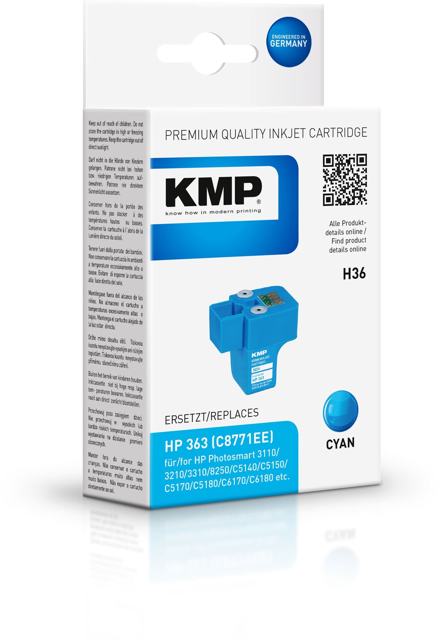 KMP H36 - Print cartridge (replaces HP 363) - 1 x cyan