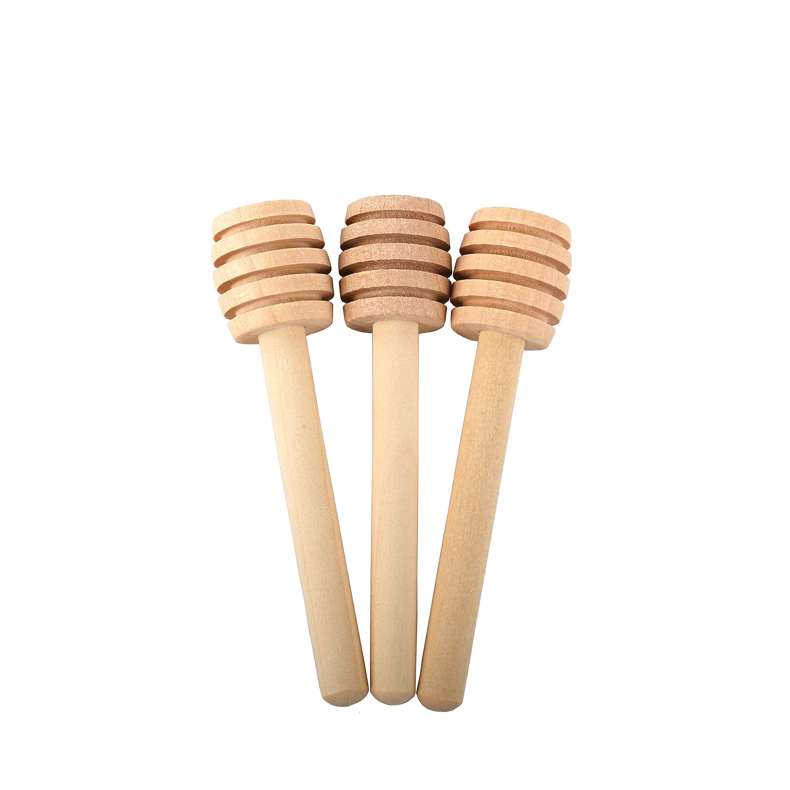 Wooden Honey Dipper Sticks, 3Pcs Mini Honey Spoon for Honey Jar Dispense Mixing Stirrer