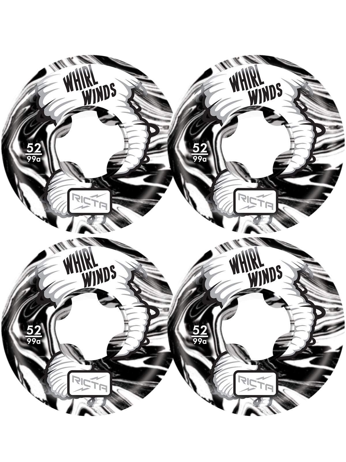 Ricta Skateboard Wheels 52mm Whirlwinds 99A Black/White Swirl