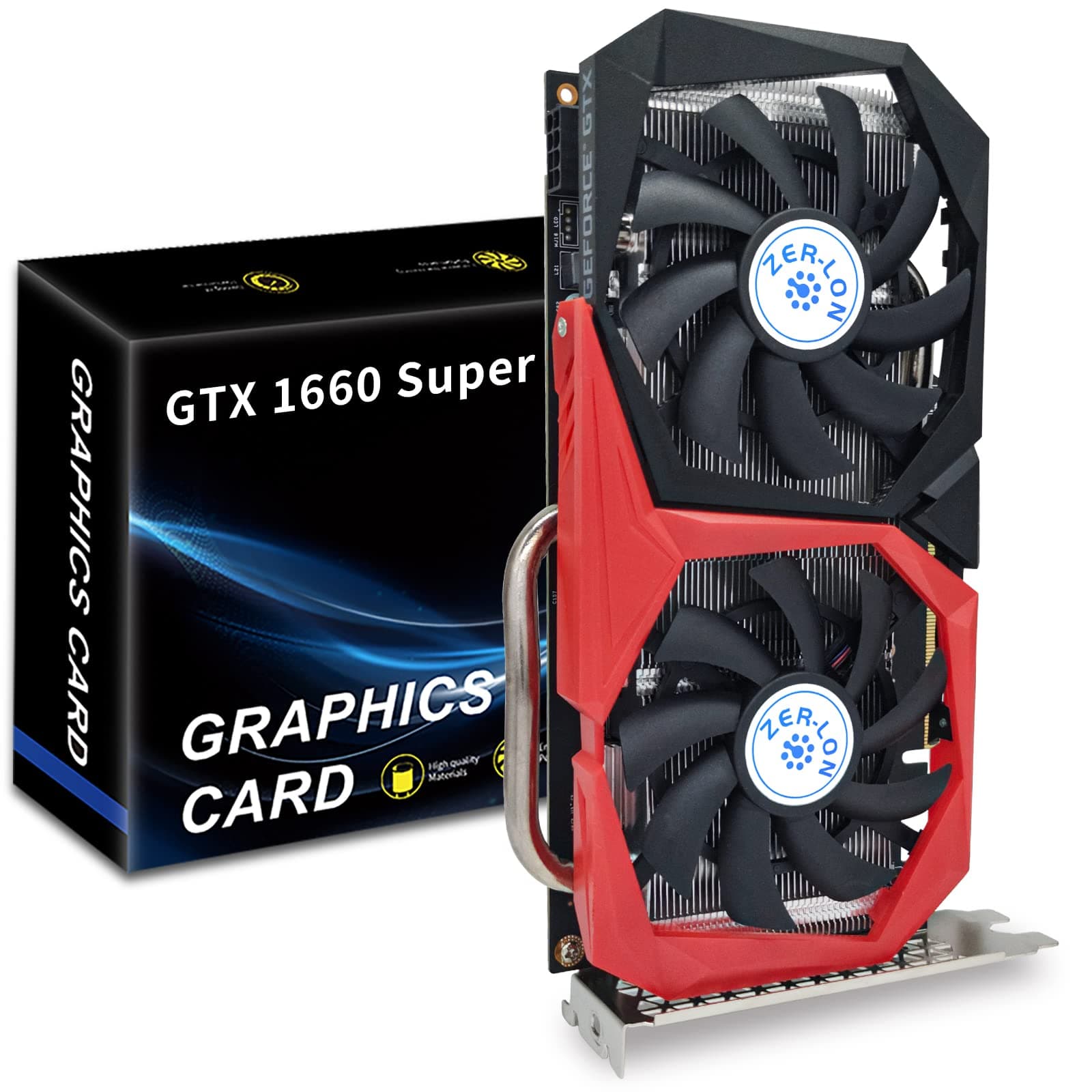 GeForce GTX 1660 Super 6GB Graphics Cards, GDRR6 192Bit PCIE 3.0X16 Computer Gaming Gpu, Dual Freeze Fans Video Card with HDMI/DP/DVI Ports Support 4K and 8K HD