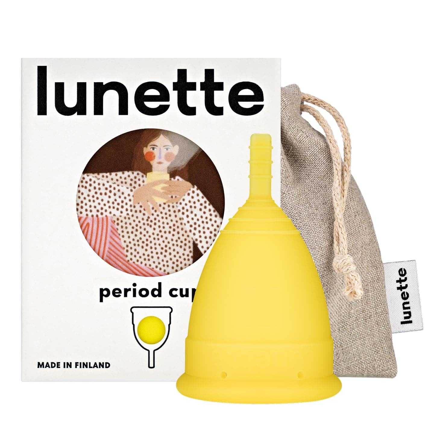 Lunette Menstrual Cup - Yellow - Model 2 for Medium to Heavy Menstruation - Alternative for Tampons and Sanitary Napkins