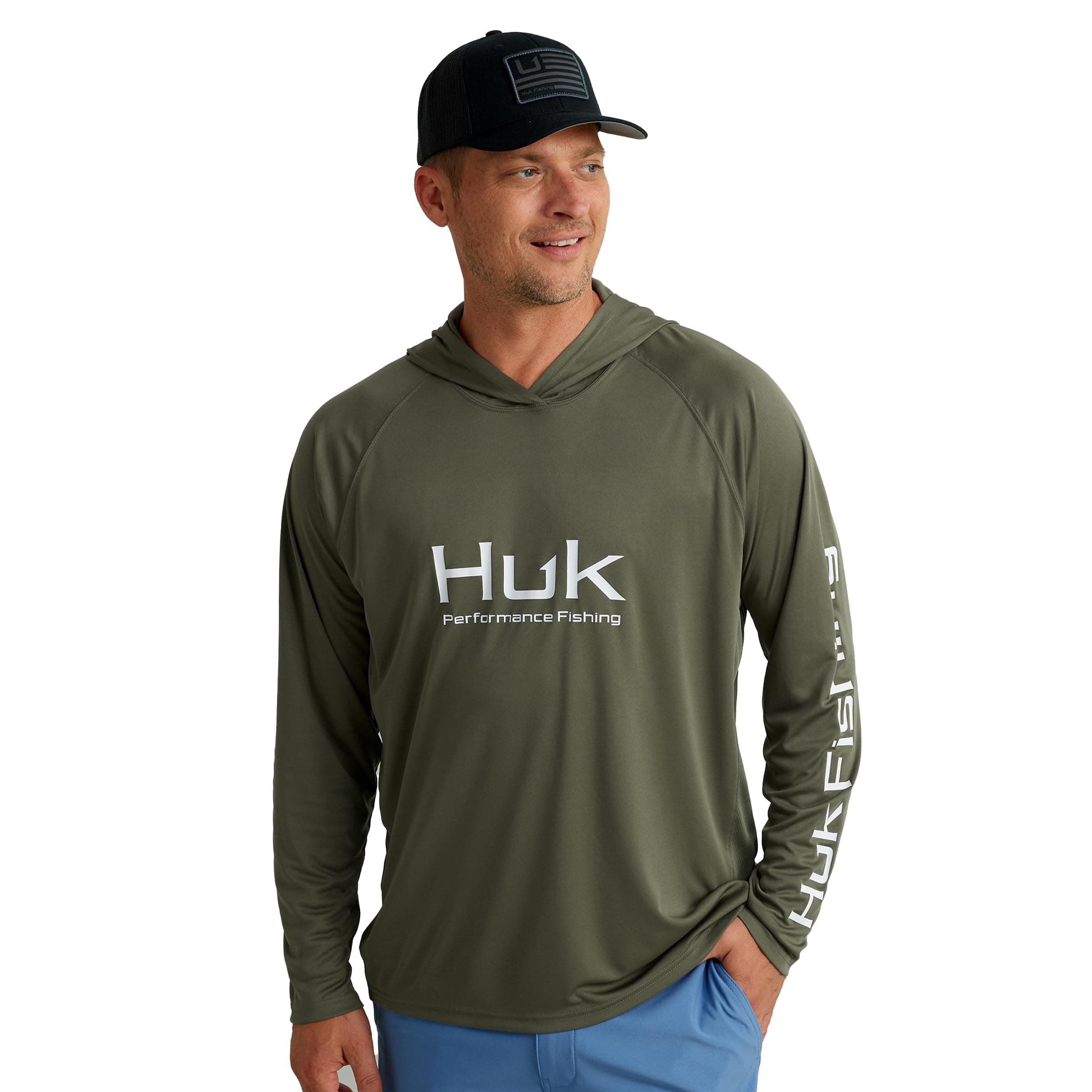 Mens Pursuit Vented Long Sleeve Hoodie, Fishing Shirt with Hood