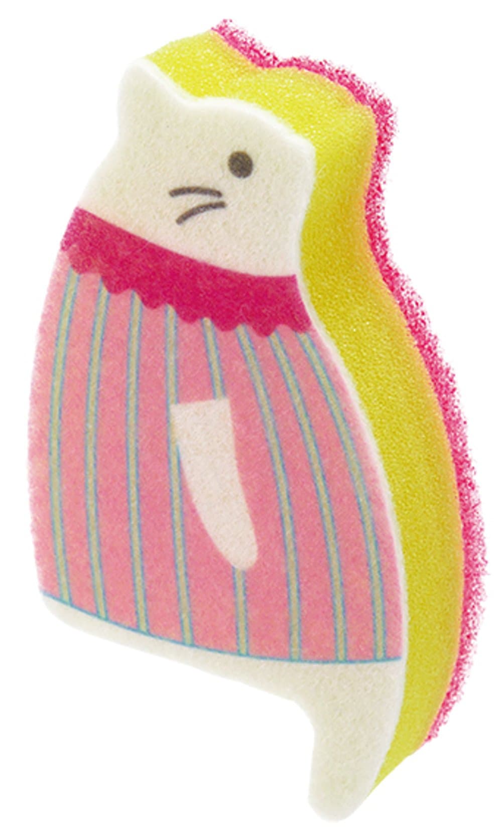 MARNA Mini Kitchen Sponge - Sink Sitting Kitten Cat B(Pink Stripe)