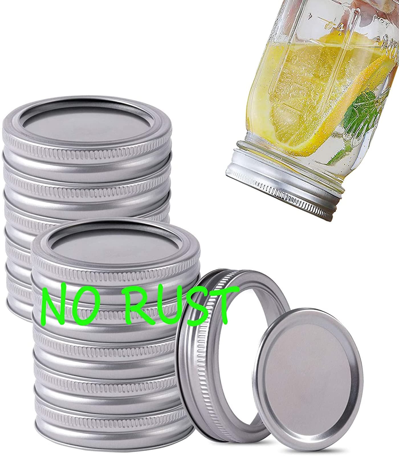 Canning Lids and Rings Regular Mouth Suitable for Ball or Kerr Jars,Small Mouth Mason Jar Lids and Bands is Rust Proof and Sealed and Leak Proof Reused Set of 12