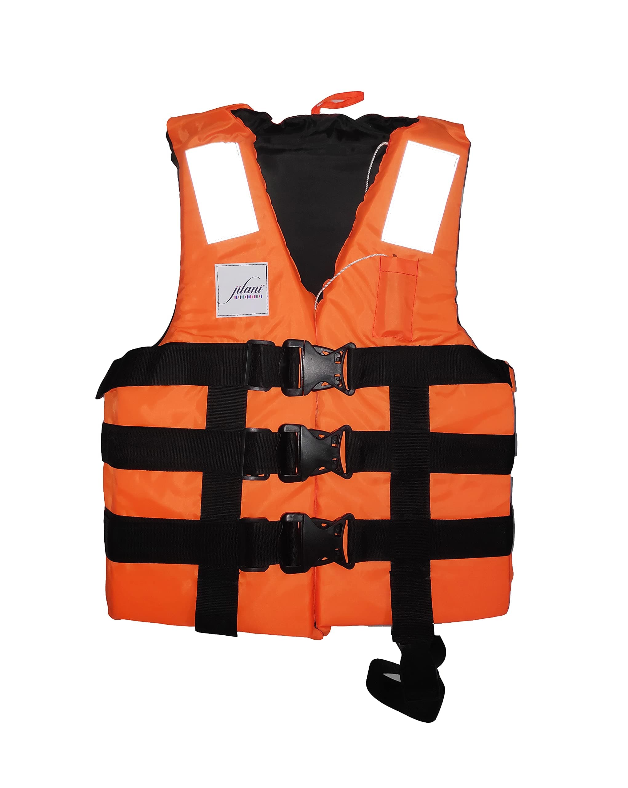 Jilani Kids Swim Jacket Life Jacket Personal Flotation Safety Life Jacket Weight Capacity Up to 80Kg Buoyancy 100N Age 6-15Years (Orange)