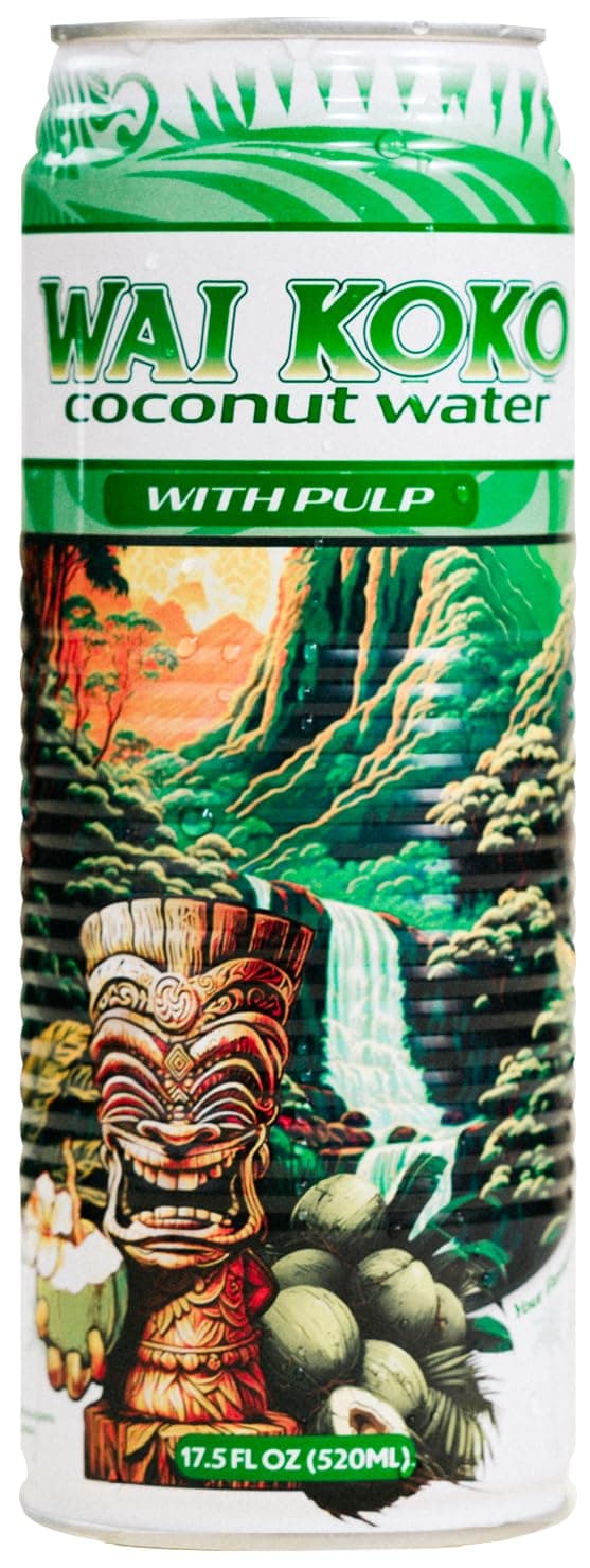 Wai Koko Coconut Water with Pulp, 17.5oz (12 pack)