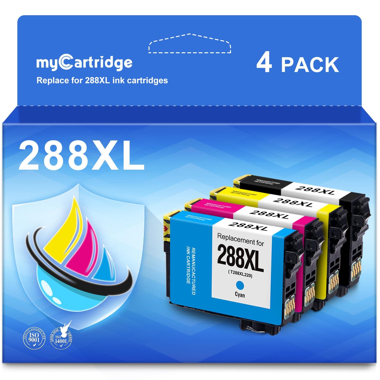 myCartridge Remanufactured Ink Cartridge for Epson 288XL (4-Pack) Work On Expression Home XP-430 Xp-330 Xp-434 Xp-440 XP-446 Xp-340 Printer