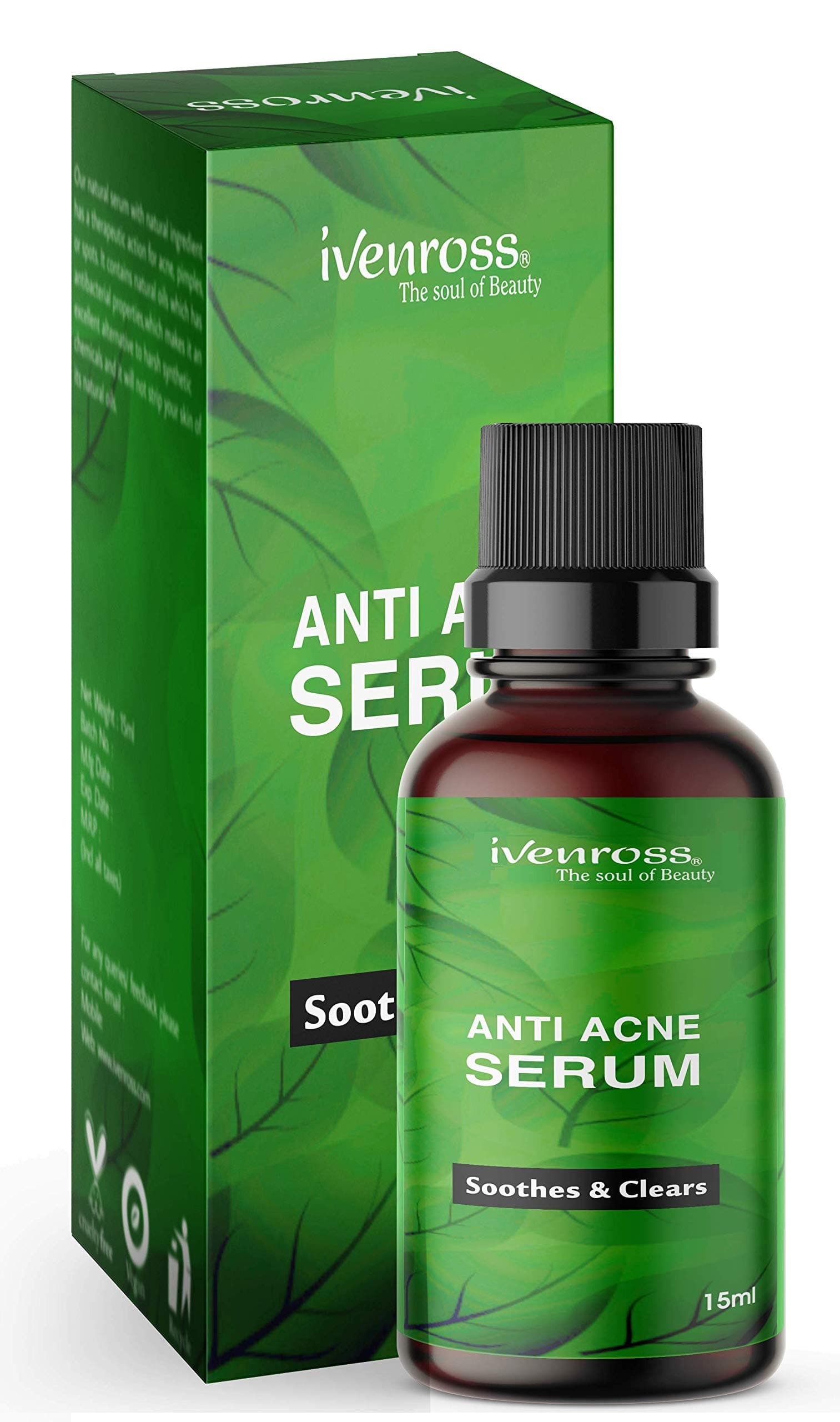 Ivenross Anti Acne Serum Soothes & Clears Acne & Dark Spots | Rosehip & Tea Tree - 15ml