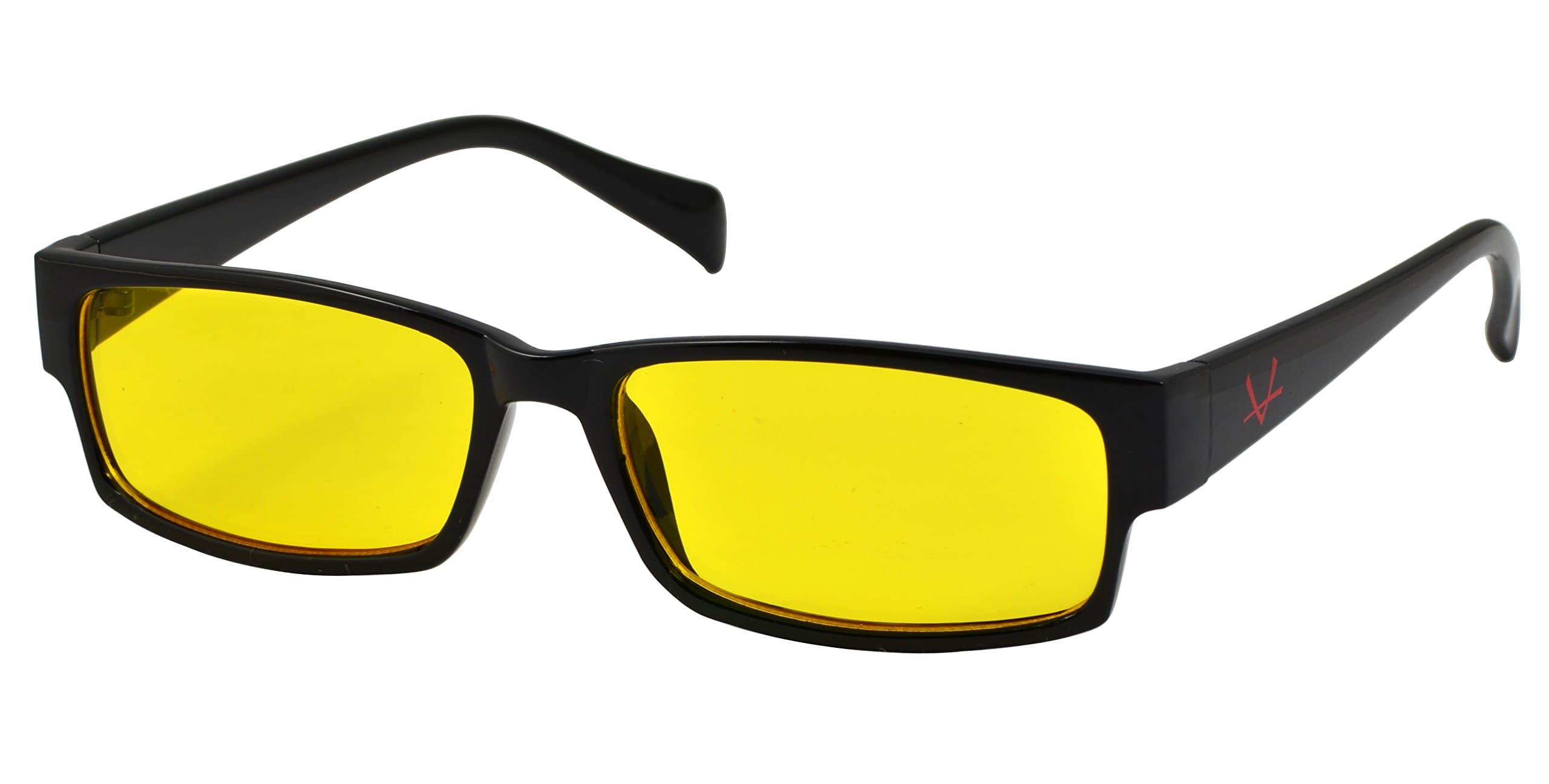 OX Legacy G-3 Blue Light Filter 55mm Yellow Amber Lens Thin Rectangle Anti-Glare UV Blocking Glasses, Black Frame