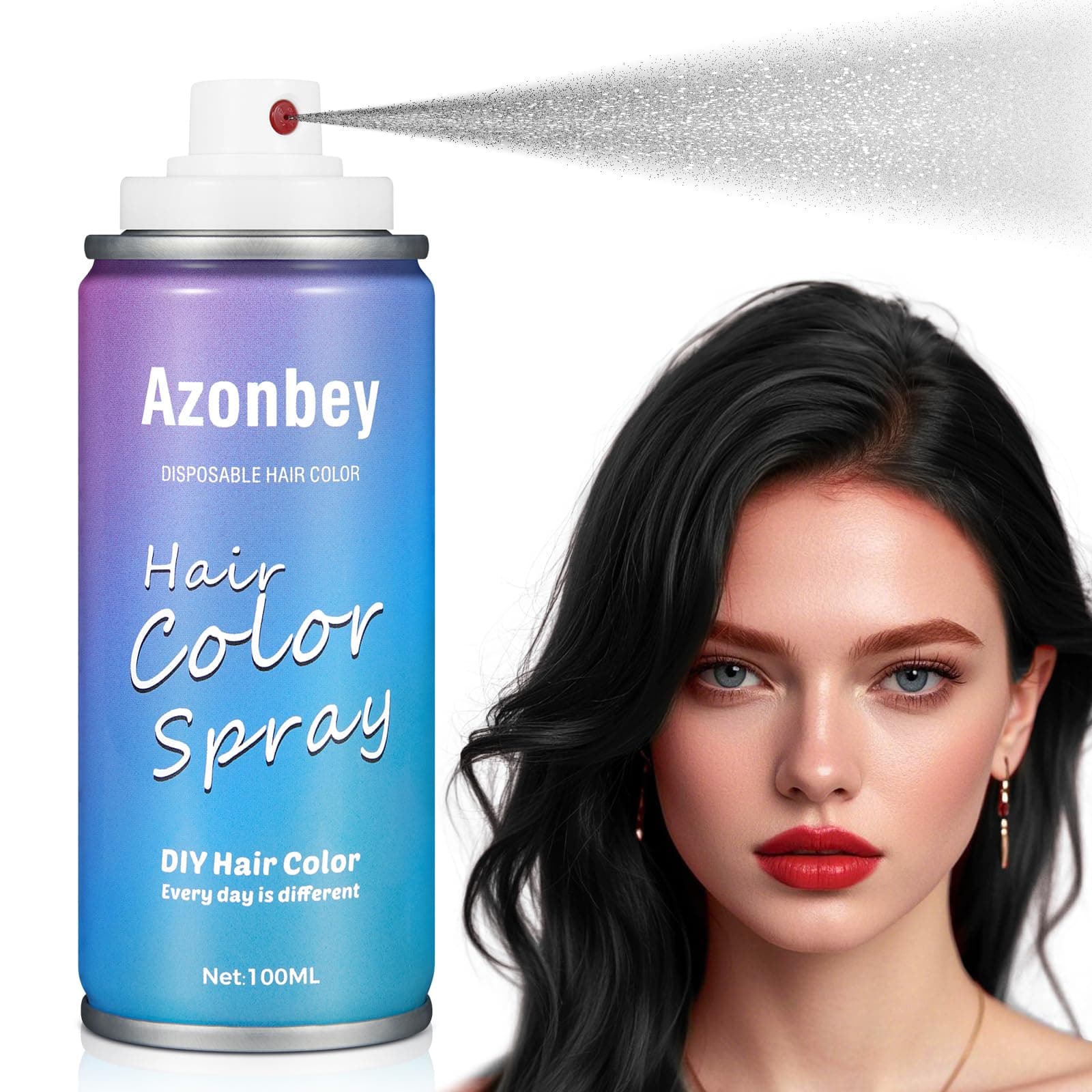 Black Hair Spray,Temporary Hair Color Spray for Kids Women Men,Hair Wax Dye,Washable Hair Dye Color Natural One Time Used Washnable Hair Color for Party,Hollowen,Cosplay (Black, Med)