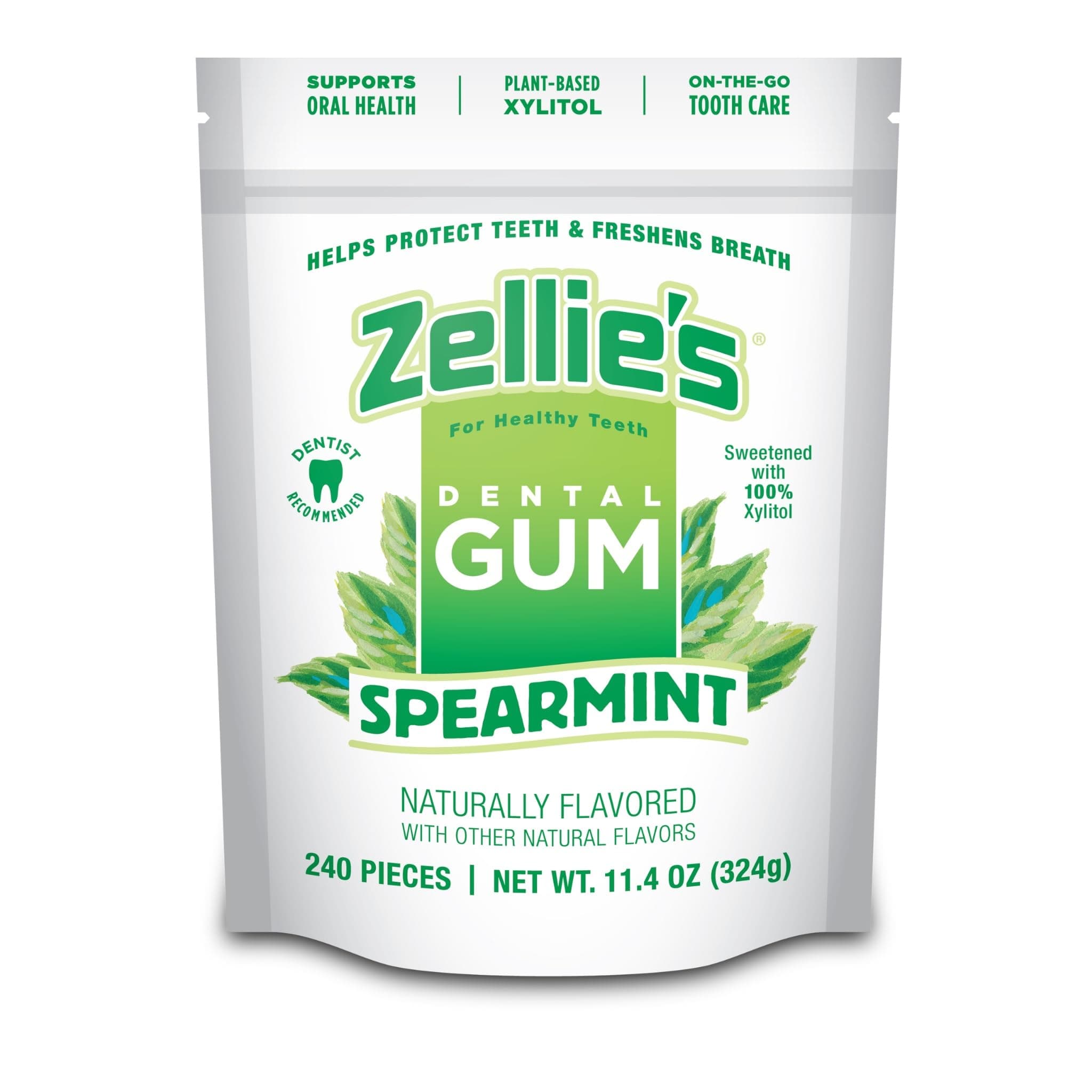 Xylitol Sugar Free Spearmint Chewing Gum | Spearmint Flavor (240 Count - Pack Of 1)