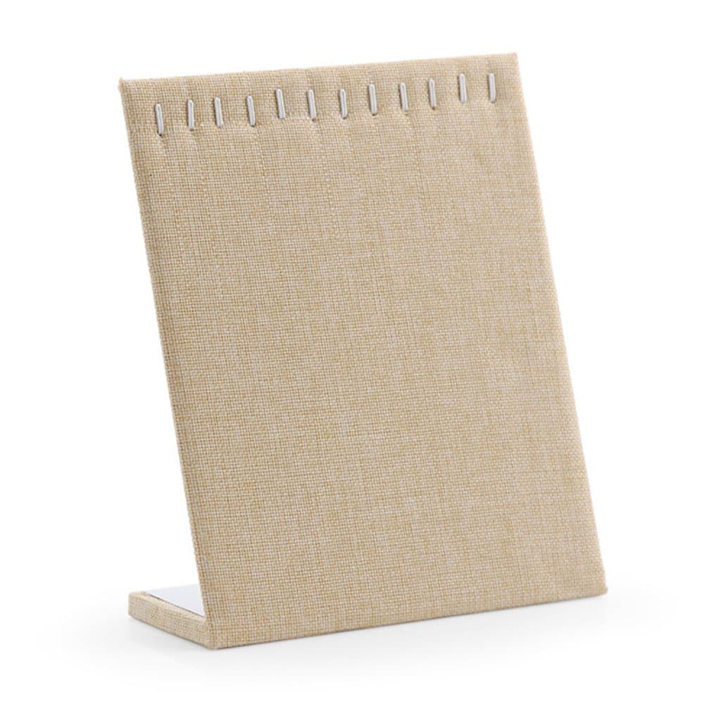 VNFEI Necklace Jewelry Display Stand Shelf Showcase Pendant Holder,9.8x7.9 inches(11 Hooks Linen)