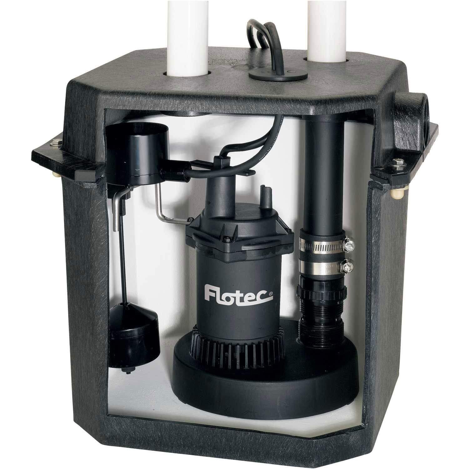 Flotec Self-Contained Under Sink Basin Pump System with Check Valve, 1/3 HP Sump Pump, FPZS33LTS