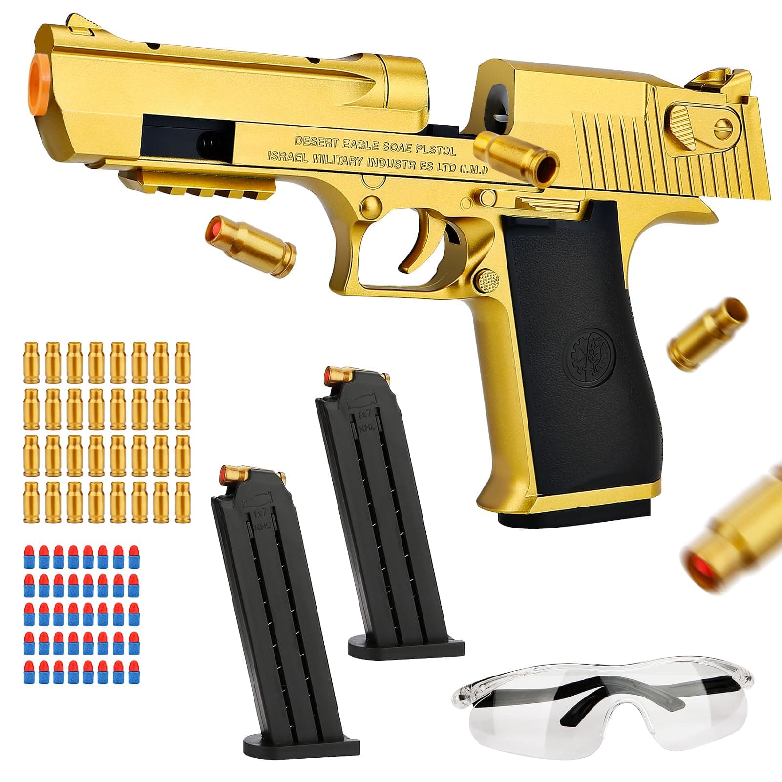 Toy Gun with Soft Bullets, Toy Pistol with 32Pcs Jump Ejecting Mag, 40 Pcs EVA Darts Toys Foam Blaster, Gifts for Boys Kids and Girls Ages 14+