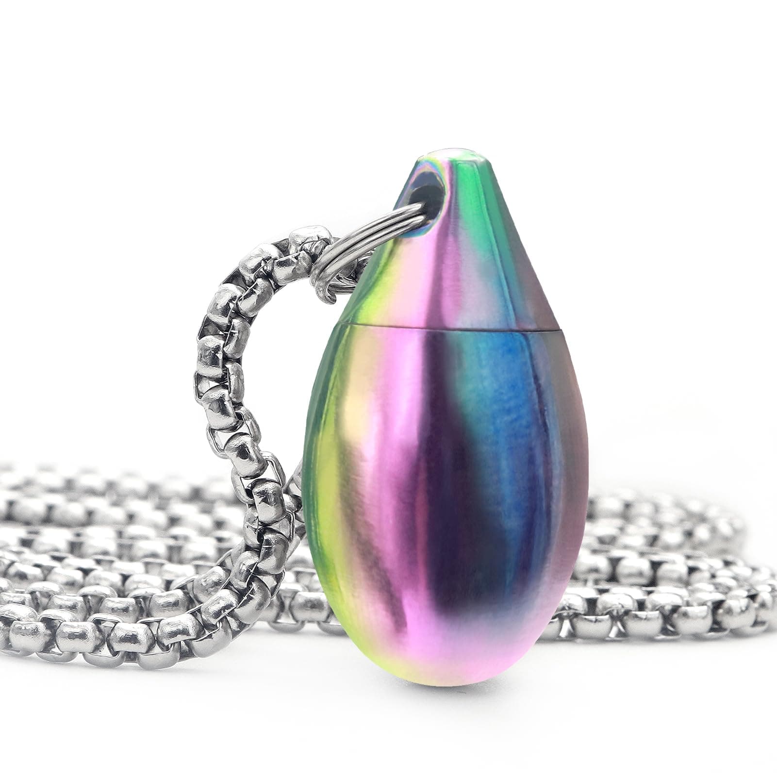 Pill Holder Necklace Nitro Pill Case Titanium Pill Container Necklace for Men Women Christmas Gifts Stocking Stuffers Waterproof Pill Holder Emergency Aspirin Small Pill Box W/Chain Tiny Fob