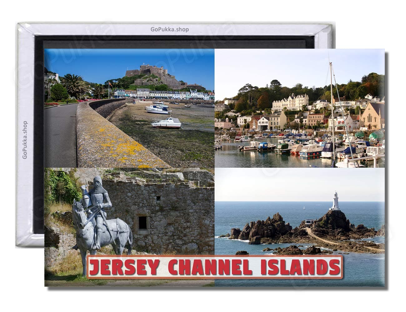 GoPukka Jersey Channel Islands UK - Souvenir Fridge Magnet (Standard: 70x45mm)