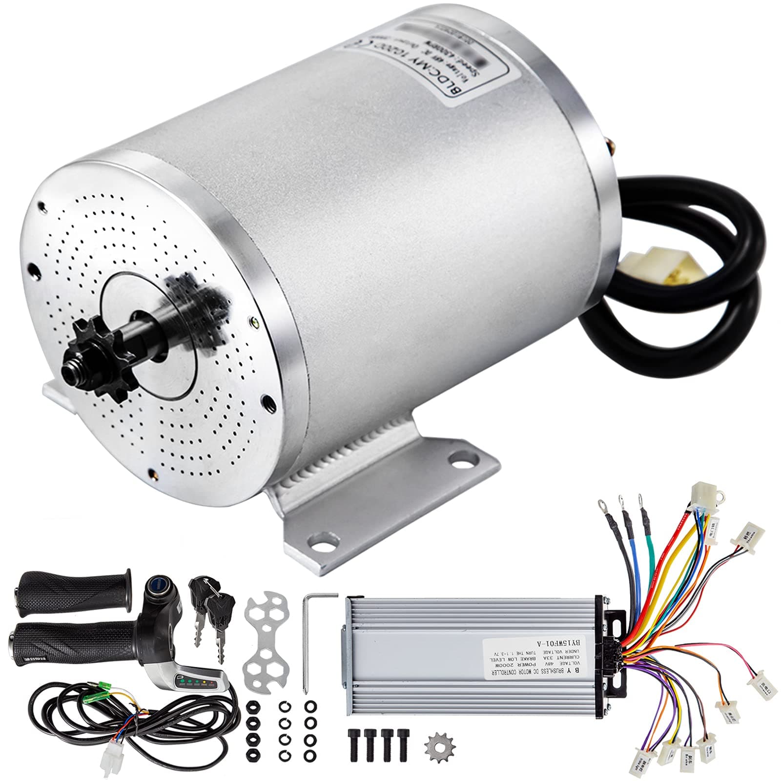BestEquip DC,2KW 48V Brushless Motor Kit,4300 Rpm High Speed Electric Scooter for Bicycle with Mounting Bracket