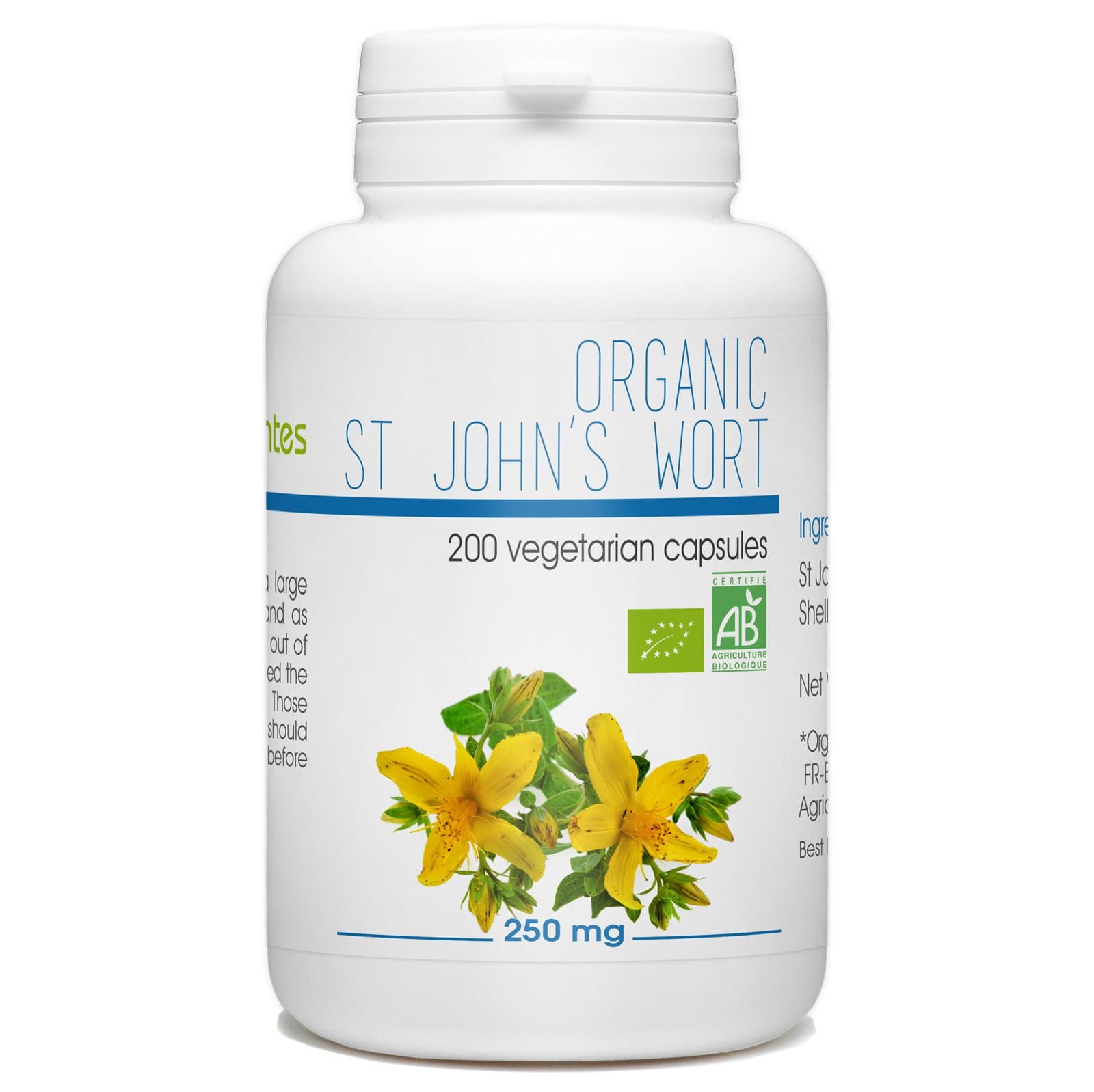 St. John's Wort Organic - 250 mg - 200 Vegetarian Capsules