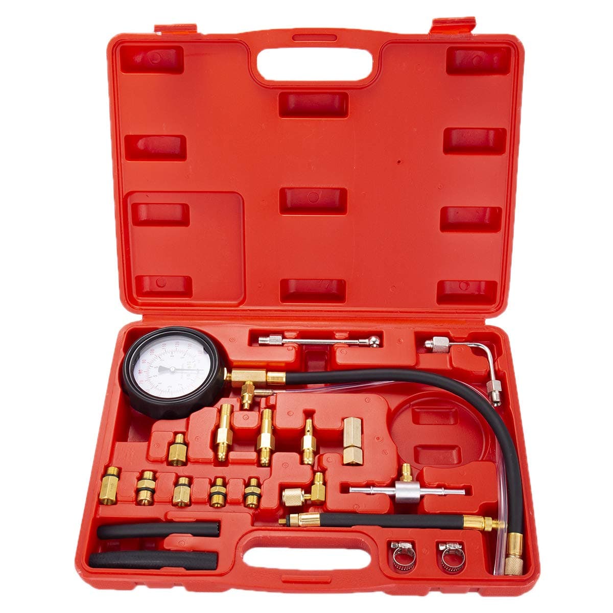 Auto Fuel Injection Pump Pressure(0-140PSI) Gauge Automotive Injector Test Gasoline Tester Tool Kit for Cars Trucks Vehicles Engine (Not for Diesel Vehicles)