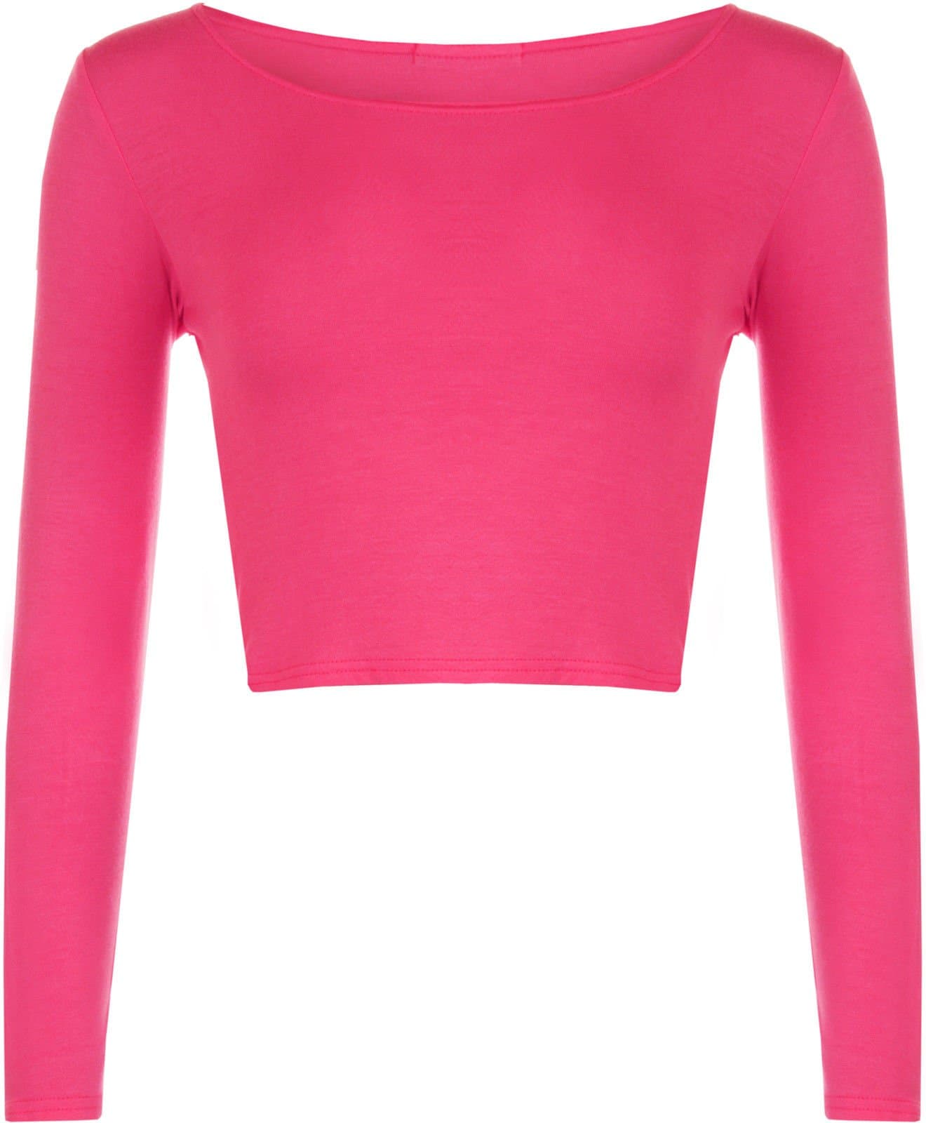 Lush Clothing Zeetaq Womens Round Neck Long Sleeve Crop Cropped Stretch Top/T-Shirt UK Size 8-14