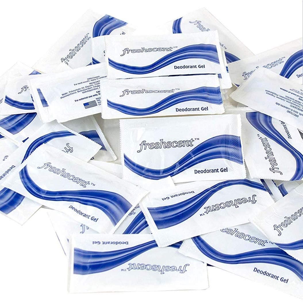 Freshscent 1000 Pieces - Wholesale 0.12 oz Bulk Deodorant Gel Packets - Travel Size Hotel Toiletries, Individually Wrapped, Perfect for Homeless Shelters, Charities, Hotels, Gym Bathroom Essentials